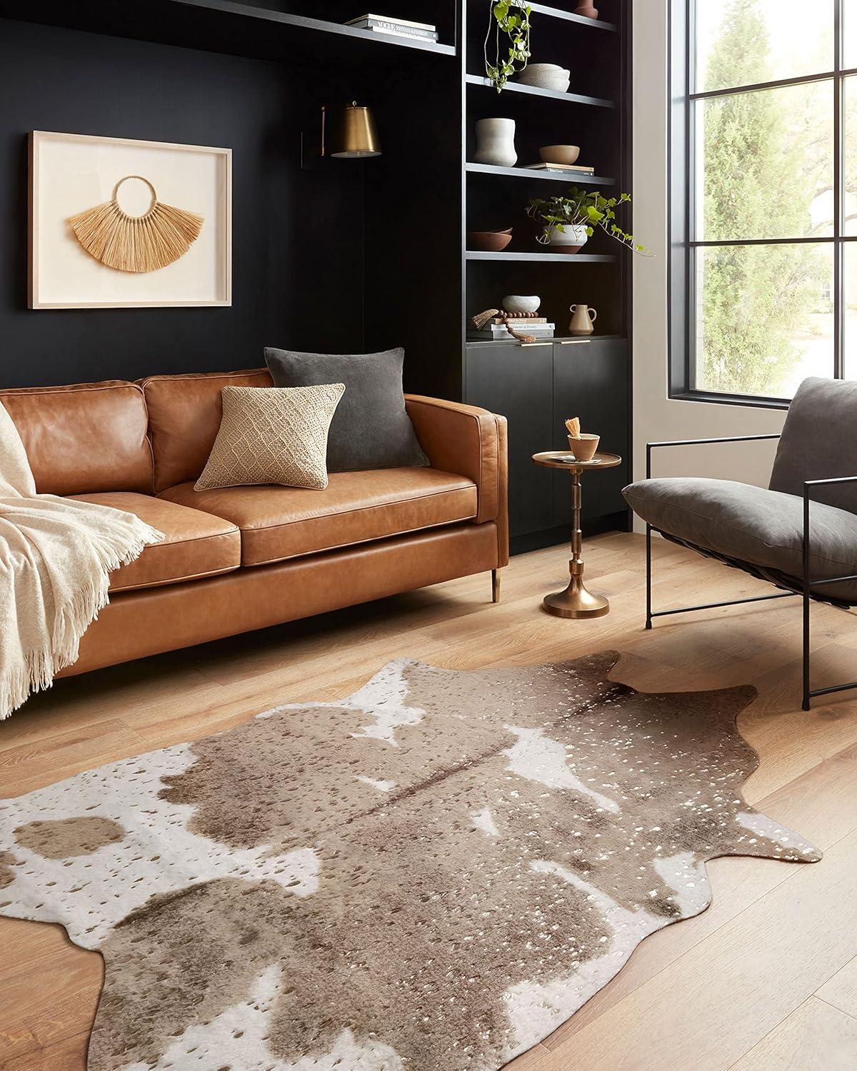 Loloi II Bryce Faux Cowhide Taupe / Champagne Area Rug