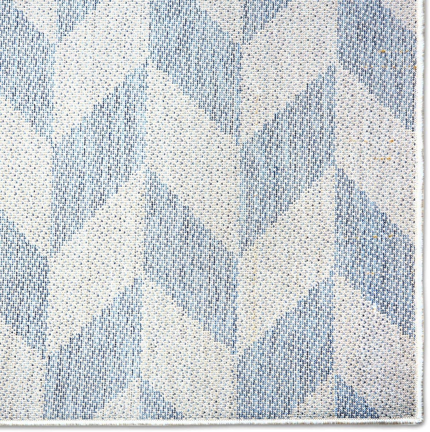 Nicole Miller New York Patio Country Calla Herringbone Indoor/Outdoor Area Rug, Blue/Grey
