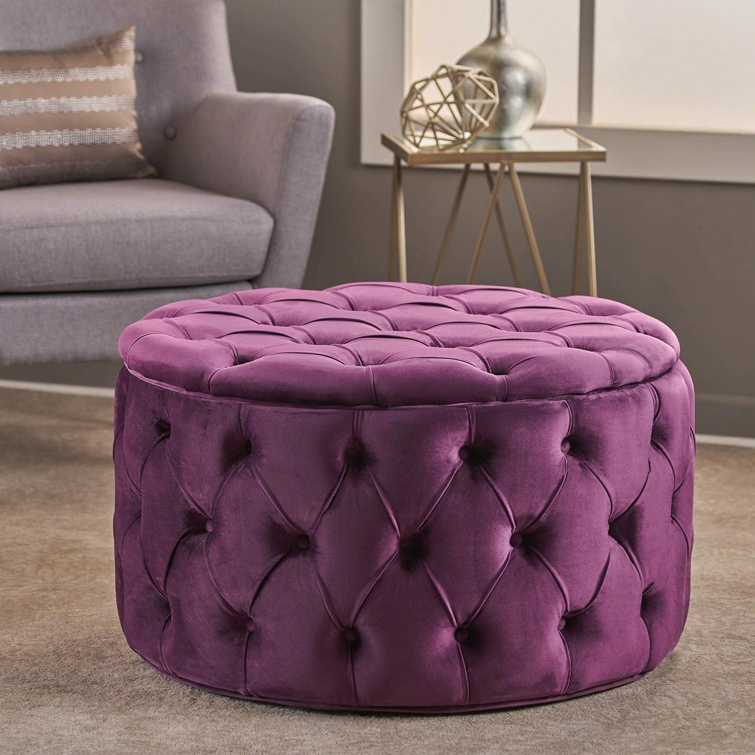 Maelyn Plush  Velvet Ottoman