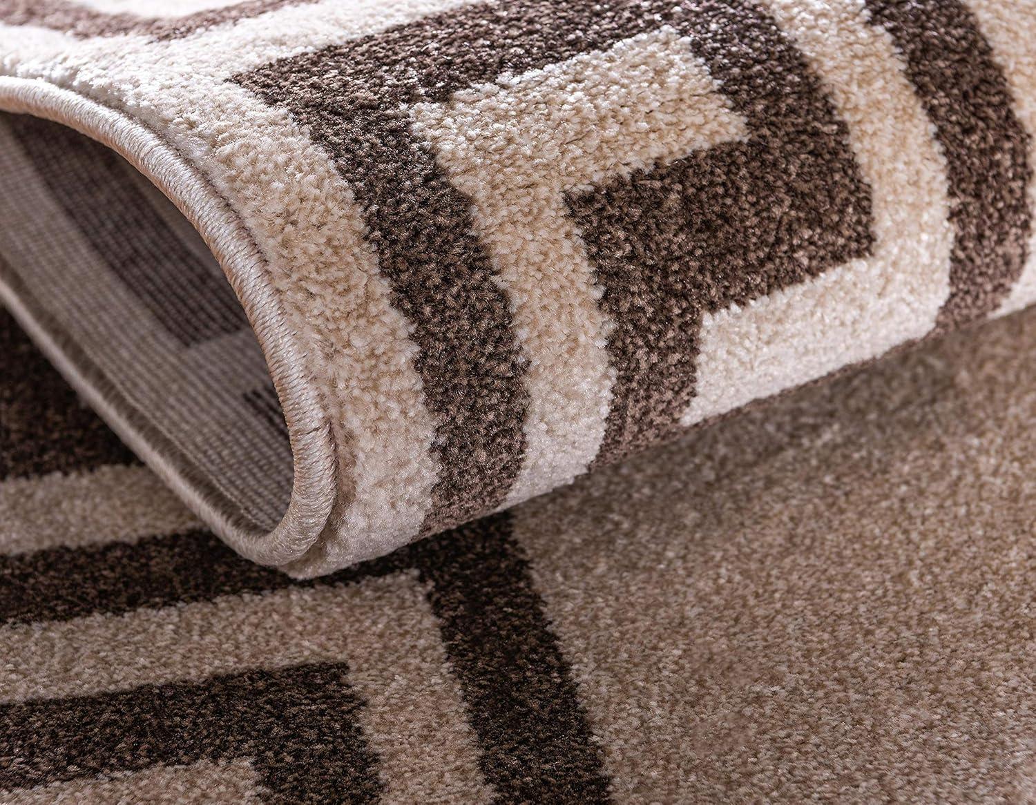 Unique Loom Athens Collection Area Rug - Modern (3' 1" x 5' 3" Rectangle Beige and Brown/Beige)