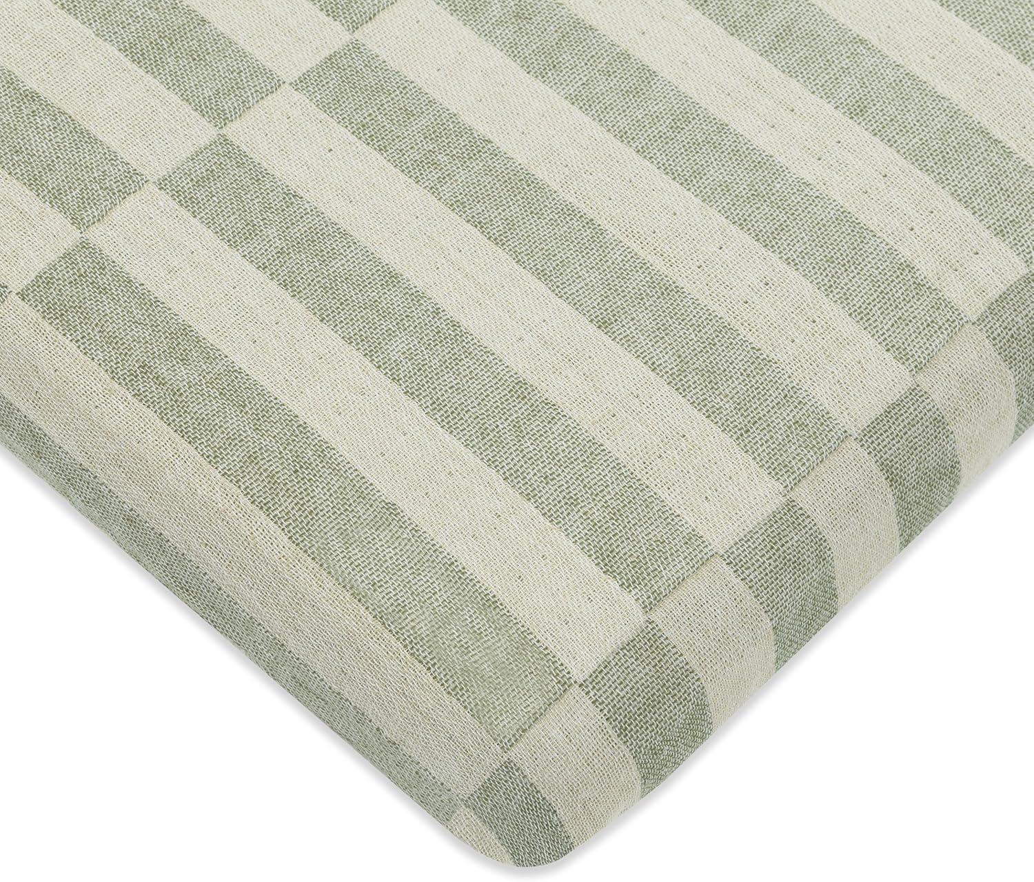 Babyletto Muslin All-Stages Midi Crib Sheet, GOTS Certified Organic Cotton - Moss Stripe