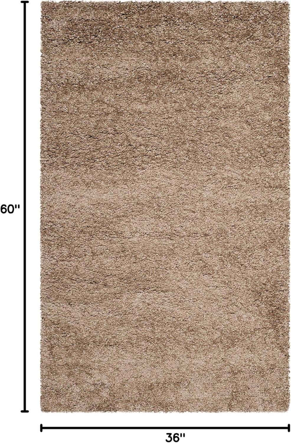 Milan Shag SG180 Power Loomed Indoor Accent Rug - Dark Beig - 3'x5' - Safavieh