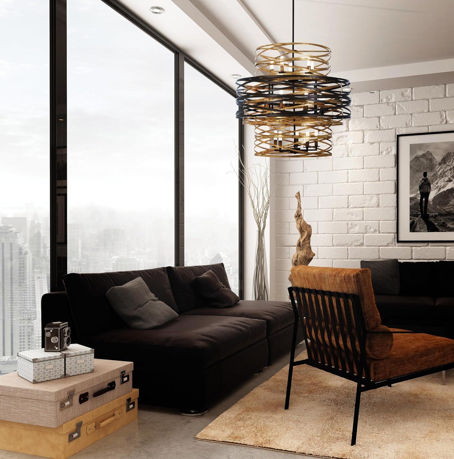 Minka Lavery Dark Bronze Mosaic Gold Chandelier 30" Wide Modern 18-Light Fixture for Dining Room House Foyer Kitchen Entryway Home