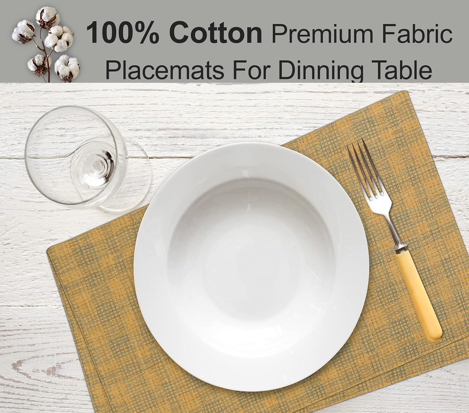 Ruvanti Dining Table Rectangle Placemats 100% Cotton Multi Pattern 13x19 Inches (Set of 6)