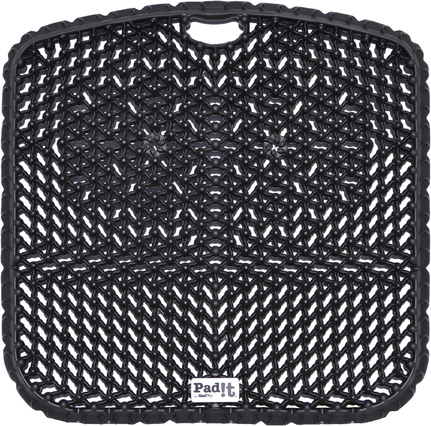 Pad-It By GelPro Multi-Purpose Seat Cushion for Indoor, Outdoor Comfort While Kneeling, Sitting Or Standing, 17.5” x 17.5”, Black