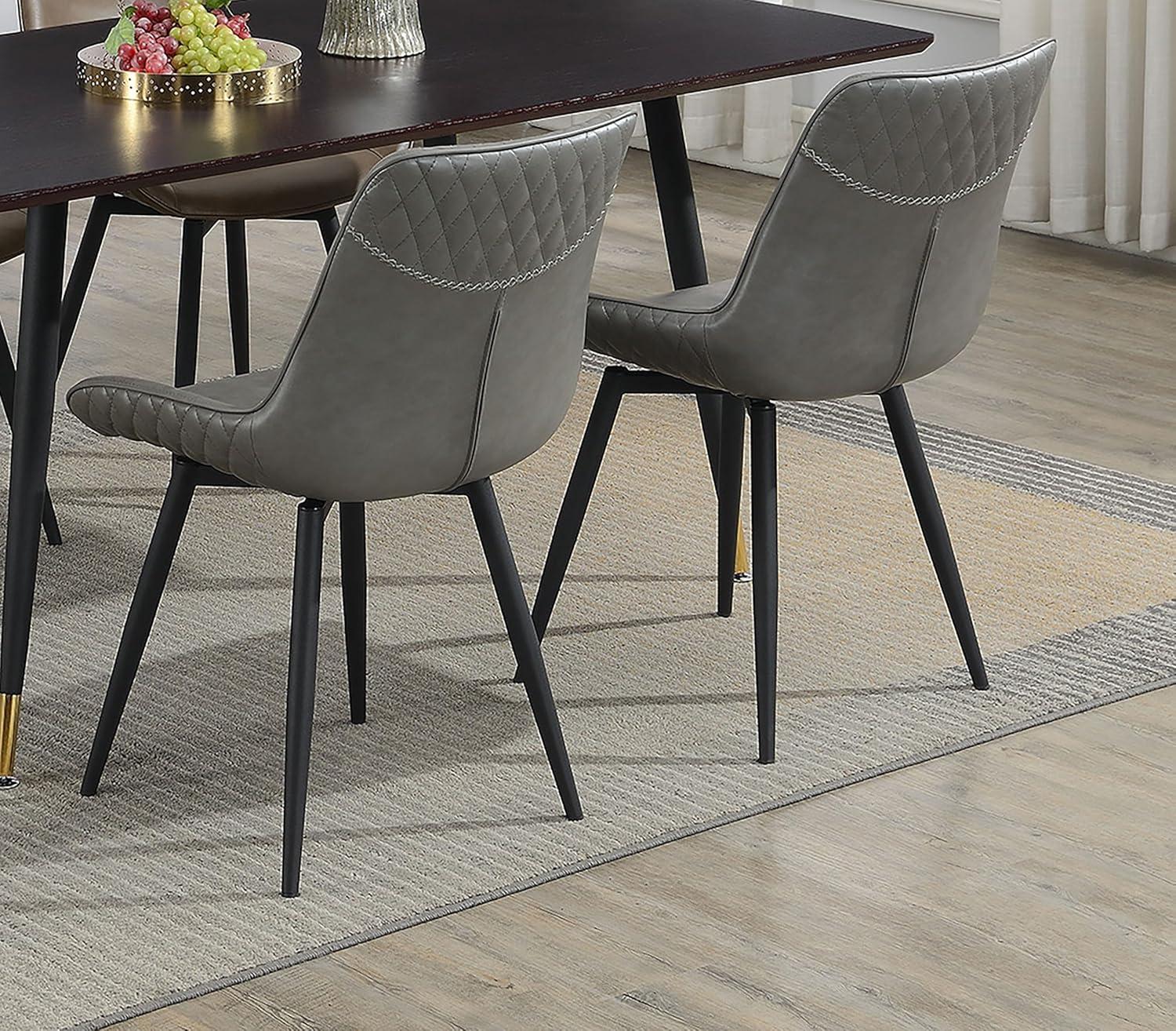 Upholstered Side Chairs Grey (Set of 2)