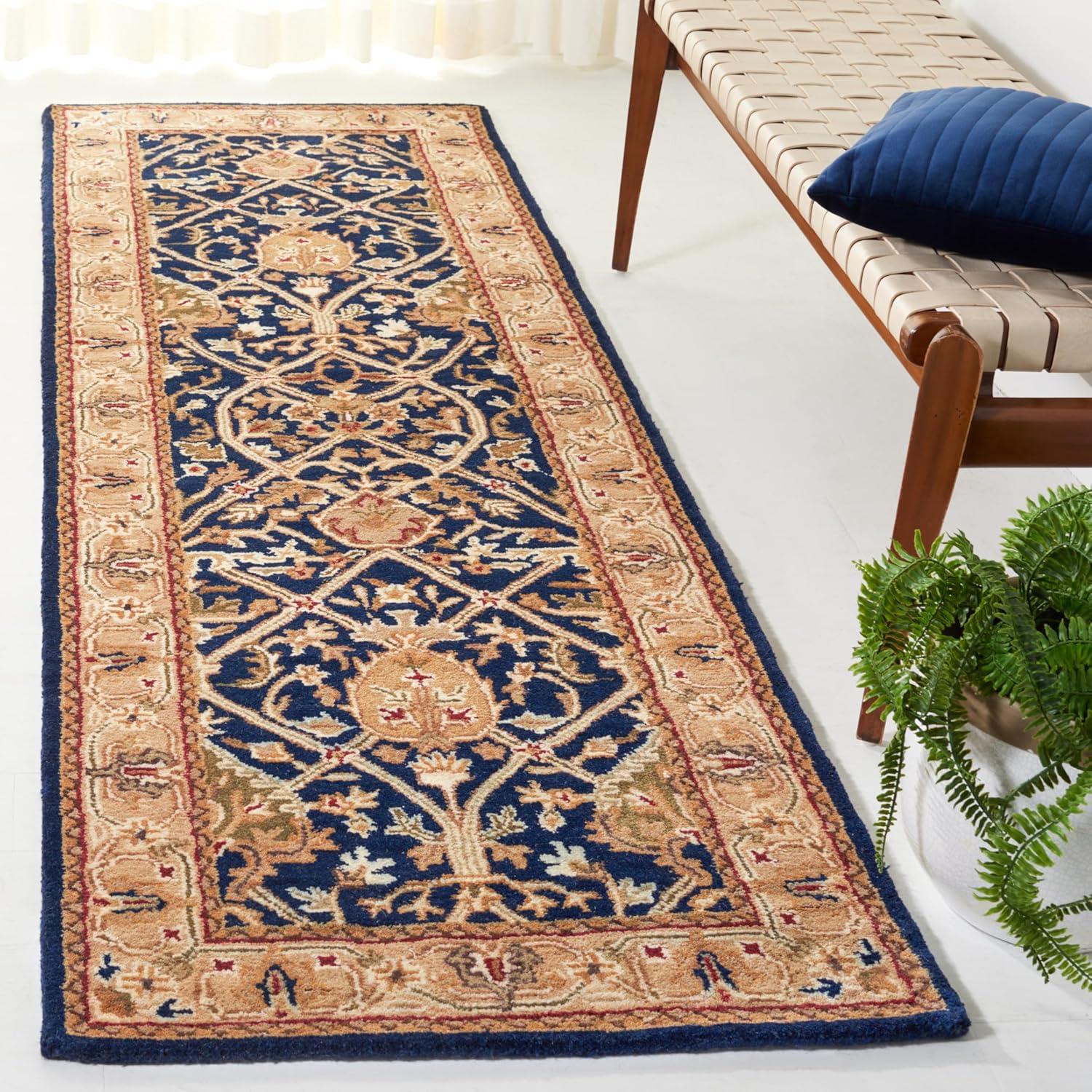 Persian Legend PL819 Hand Tufted Indoor Runner Rug - 2'6"x8' - Blue/Gold - Safavieh