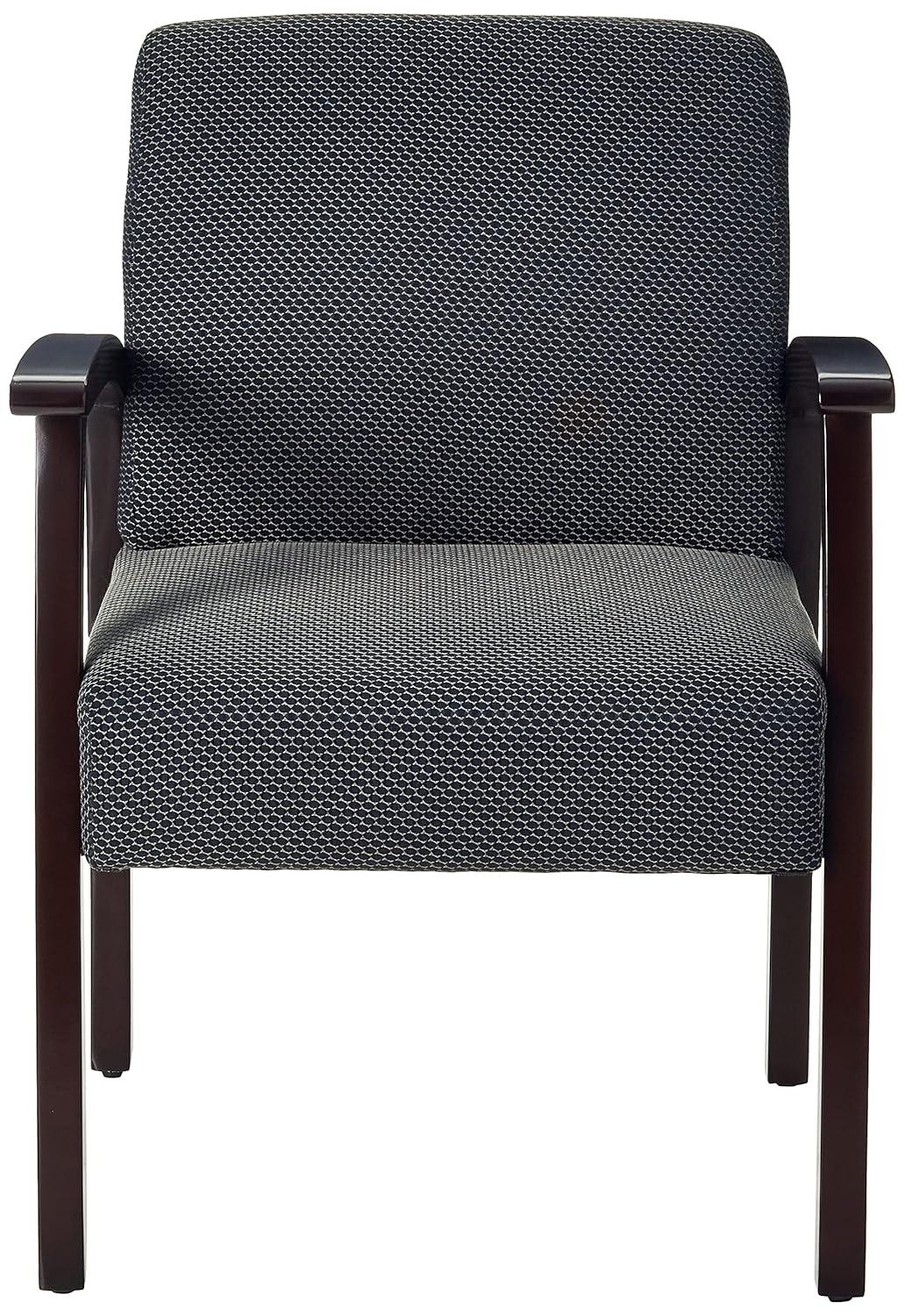 Lorell Guest Chairs 24"x25"x35-1/2" Charcoal/Espresso frame 68555