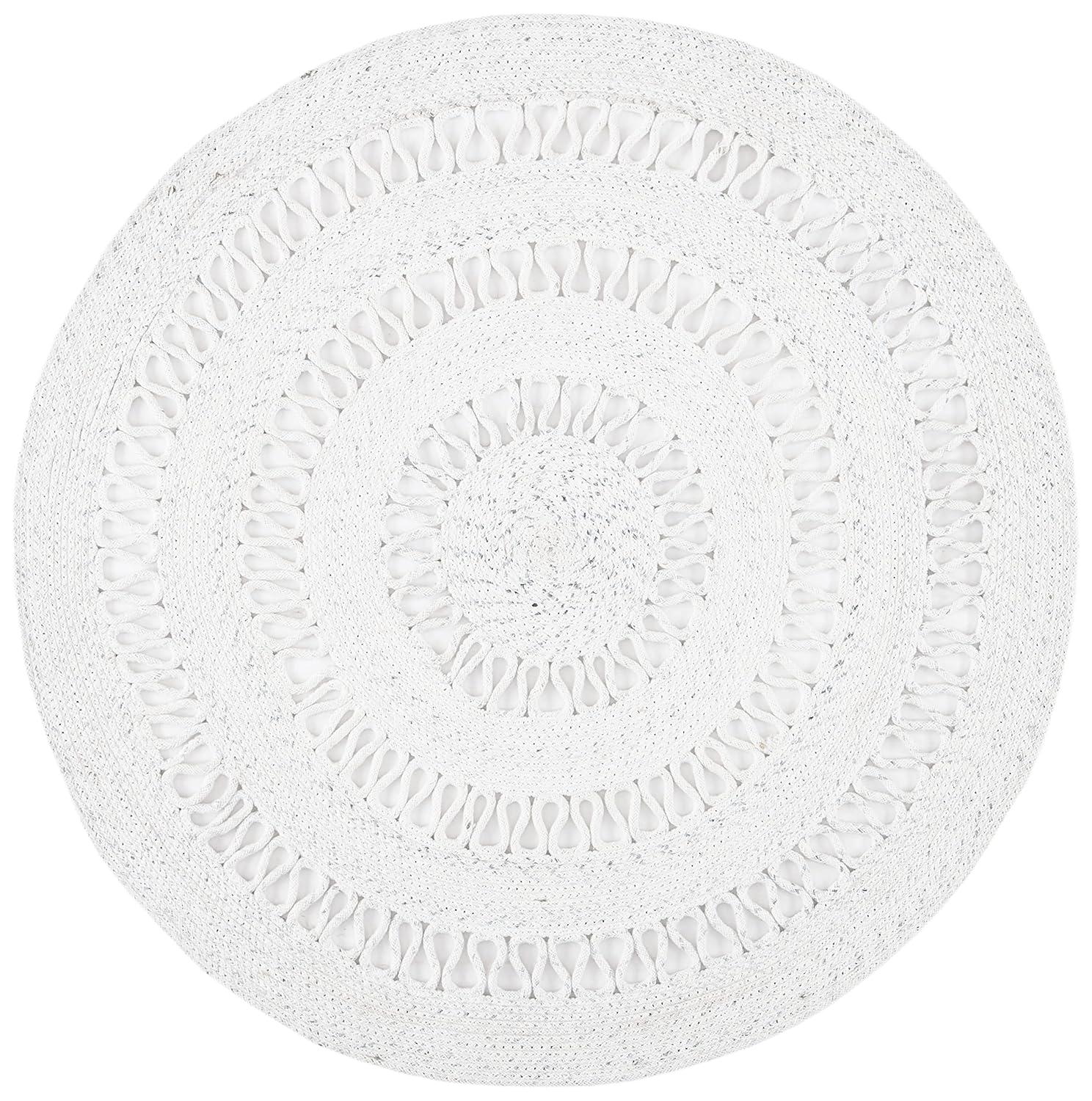 Cape Cod CAP221 Hand Woven Area Rug - Ivory - 3' round - Safavieh.
