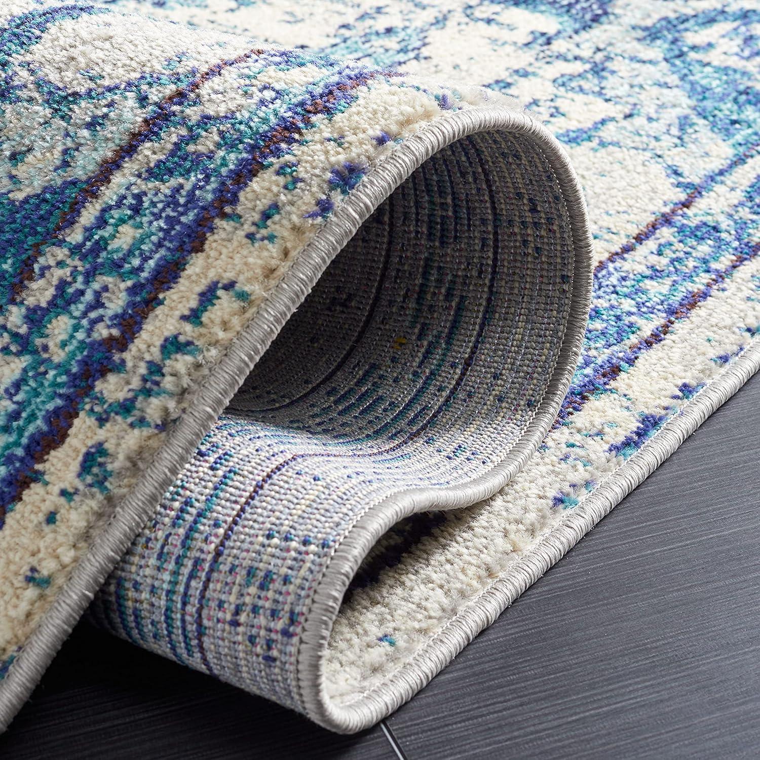 Madison MAD484 Power Loomed Indoor Area Rug - Ivory/Blue - 5'3"x7'6" - Safavieh