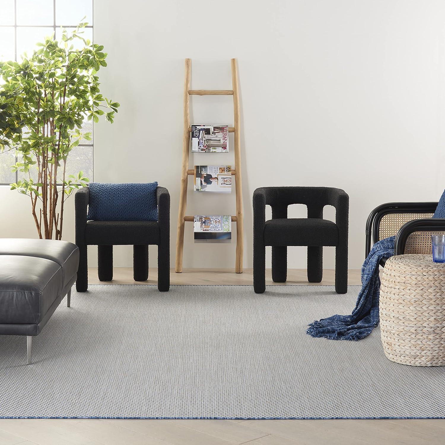 Nourison Courtyard COU01 Indoor/outdoor Area Rug - Ivory Blue 8' x 10'