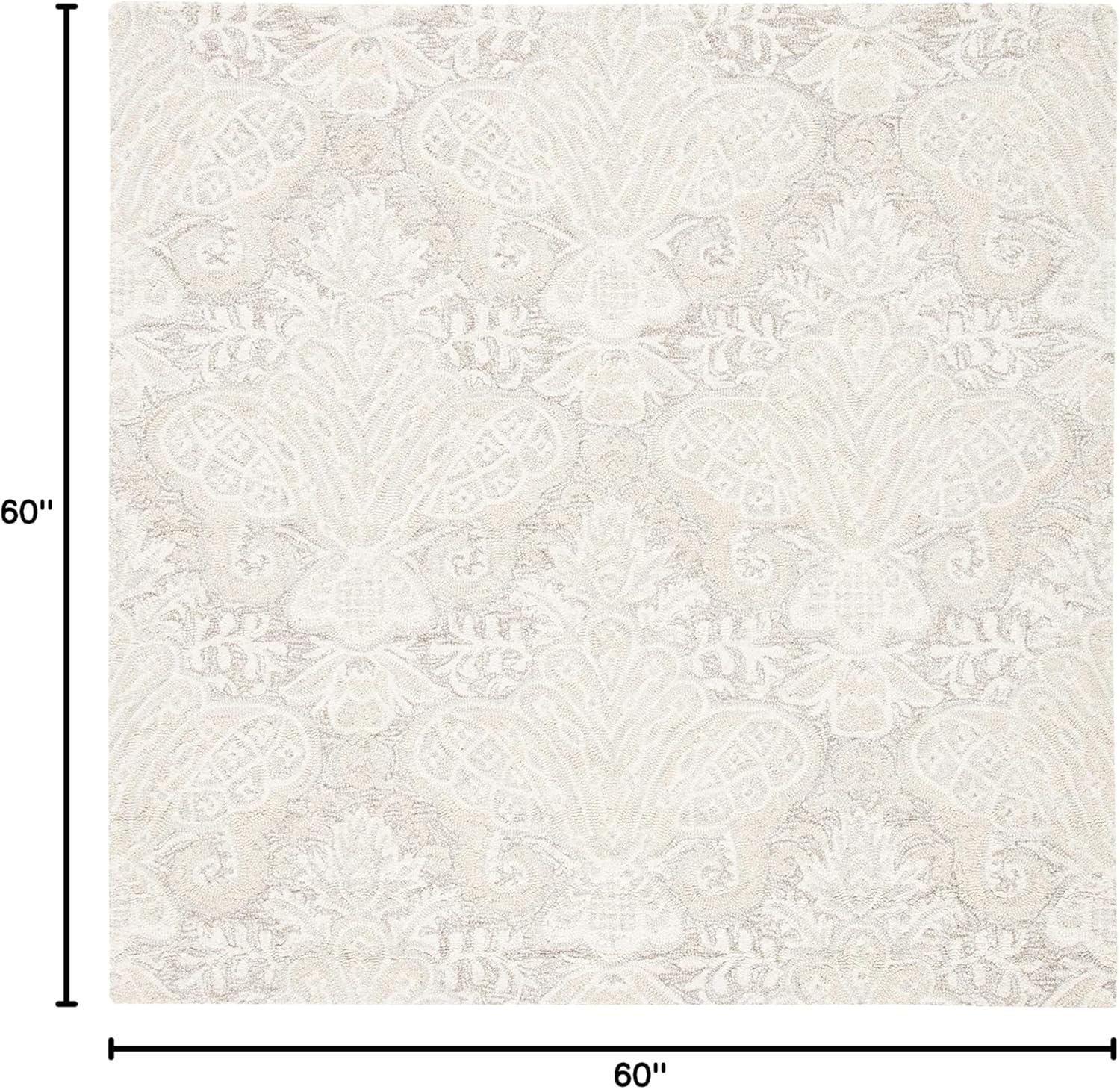 Micro-Loop MLP539 Hand Tufted Area Rug - Beige - 5'x5' - Safavieh.