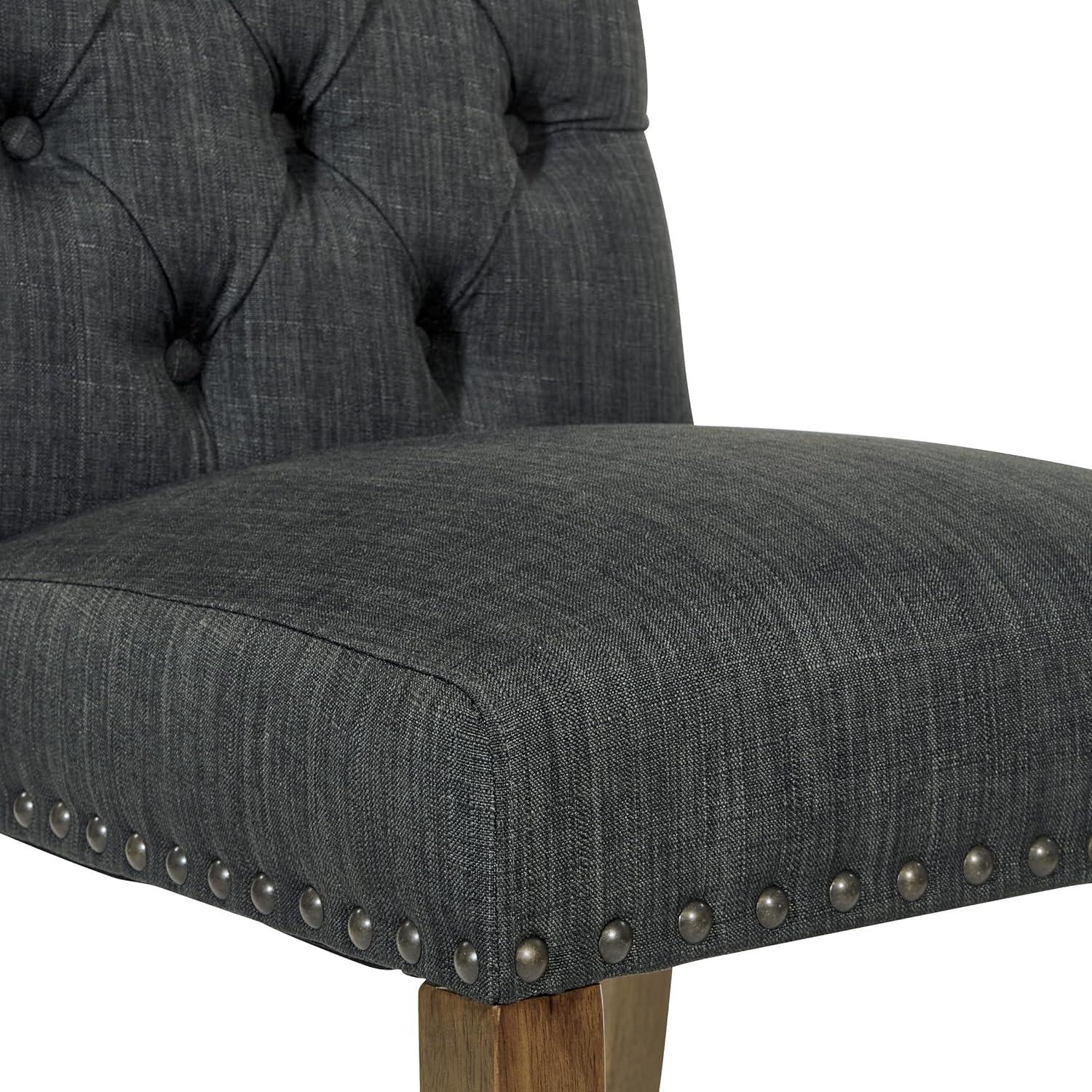 White Upholstered Parsons Side Chair with Wood Legs