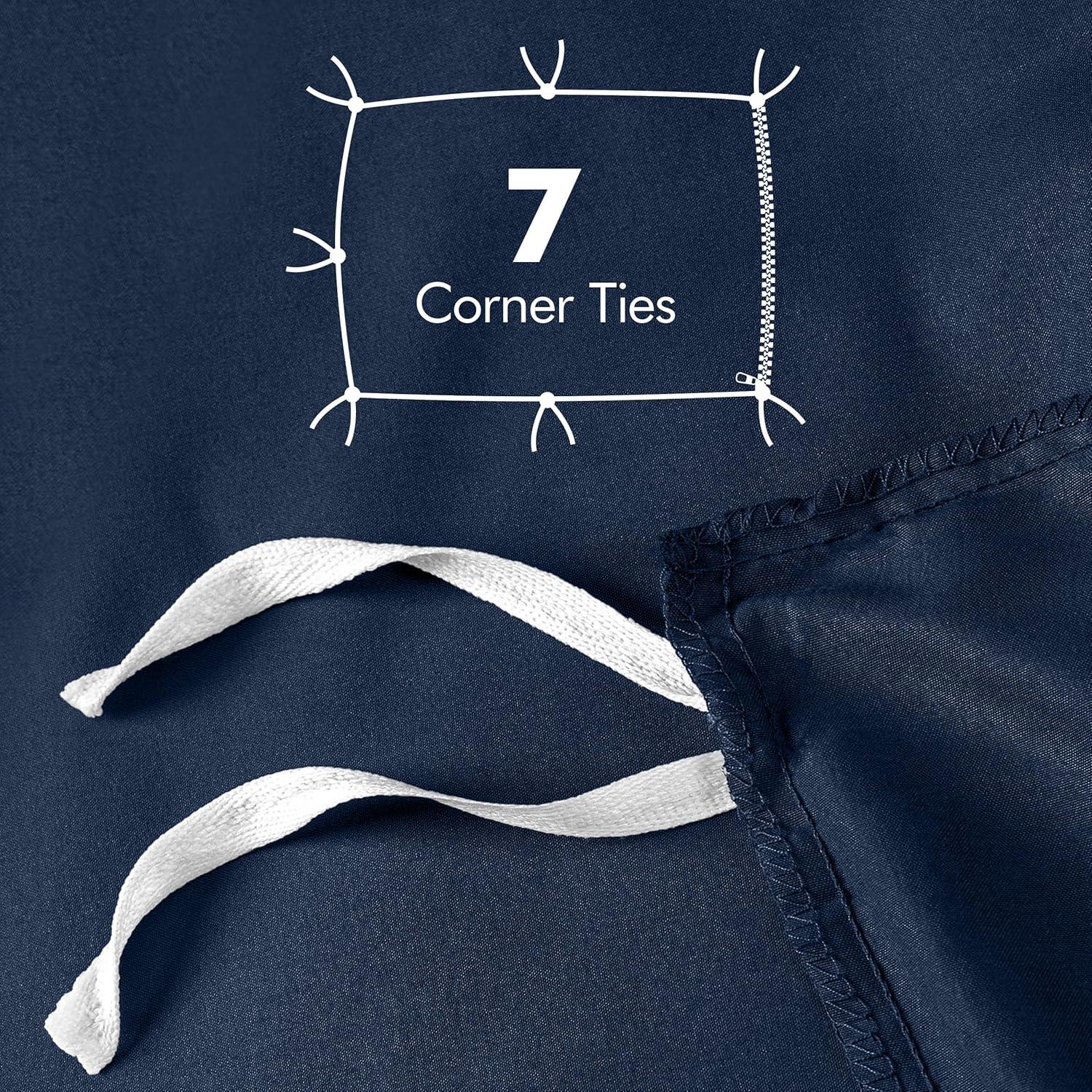 Utopia Bedding Duvet Cover Queen Size - 3 Piece with Zipper Closure - 1 Comforter Cover 90X90 Inches & 2 Pillow Shams 20X26 Inches (Navy) Comforter Not Included