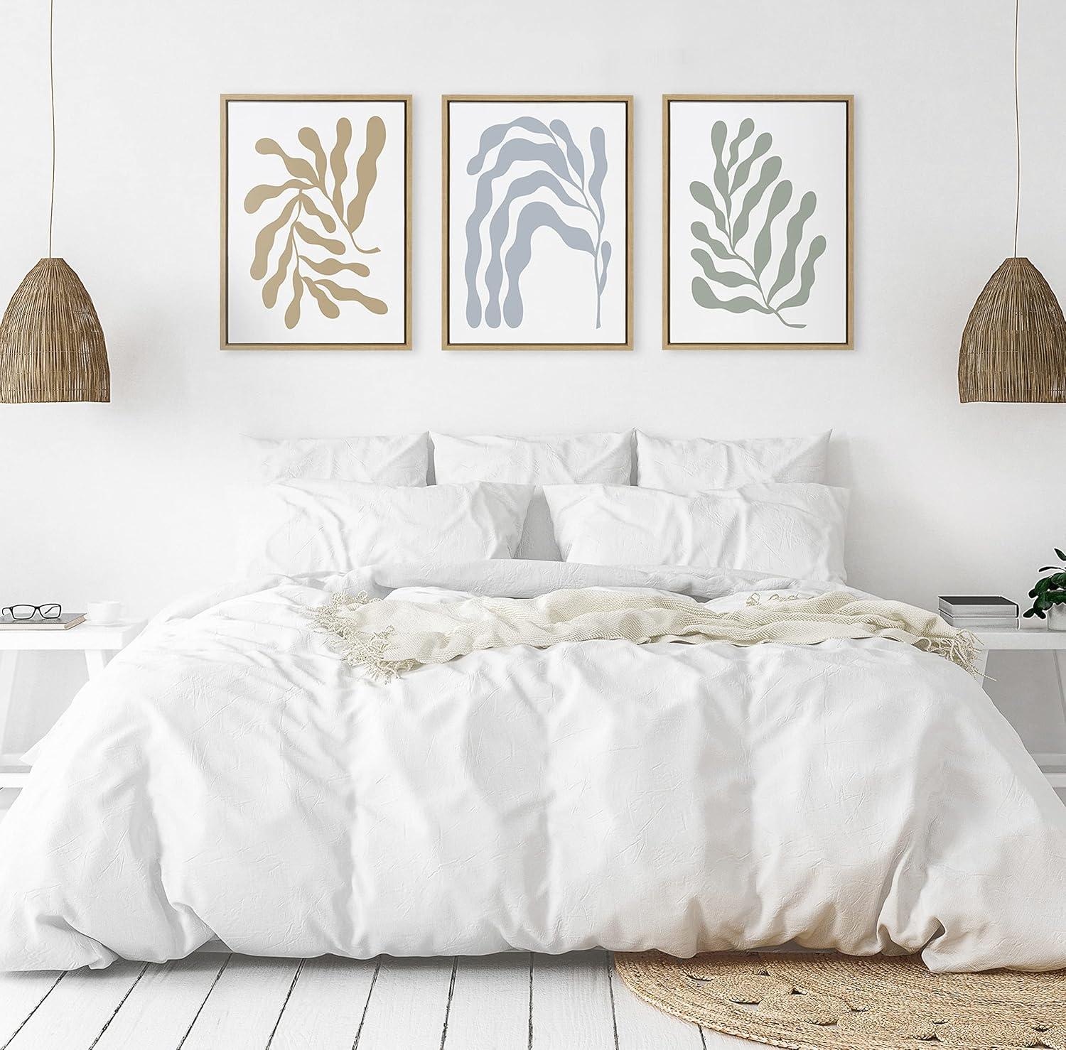 Kate and Laurel Sylvie Matisse Inspired Abstract Botanicals Framed Canvas by The Creative Bunch Studio