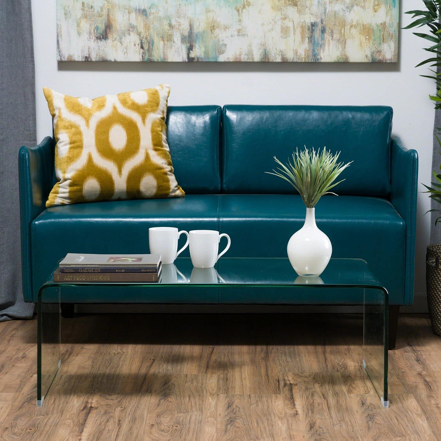 Christopher Knight Home Ramona Glass Rectangle Coffee Table Clear: Tempered Material, No Assembly Required