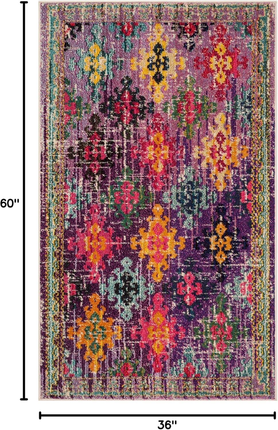 Monaco MNC244 Power Loomed Indoor Accent Rug - Purple/Multi - 3'x5' - Safavieh.