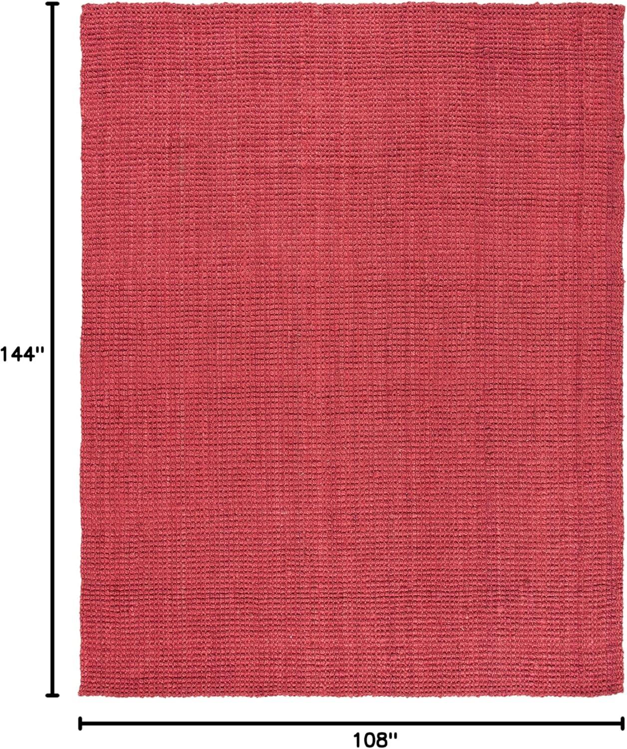 SAFAVIEH Natural Fiber Milica Braided Jute Area Rug, Red, 9' x 12'