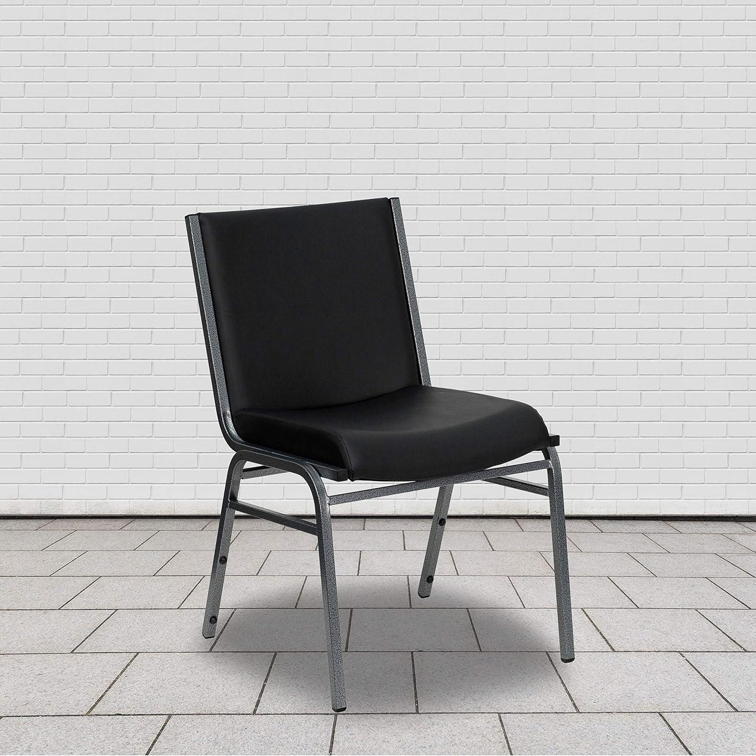 Flash Furniture HERCULES Series Heavy Duty Black Vinyl Stack Chair