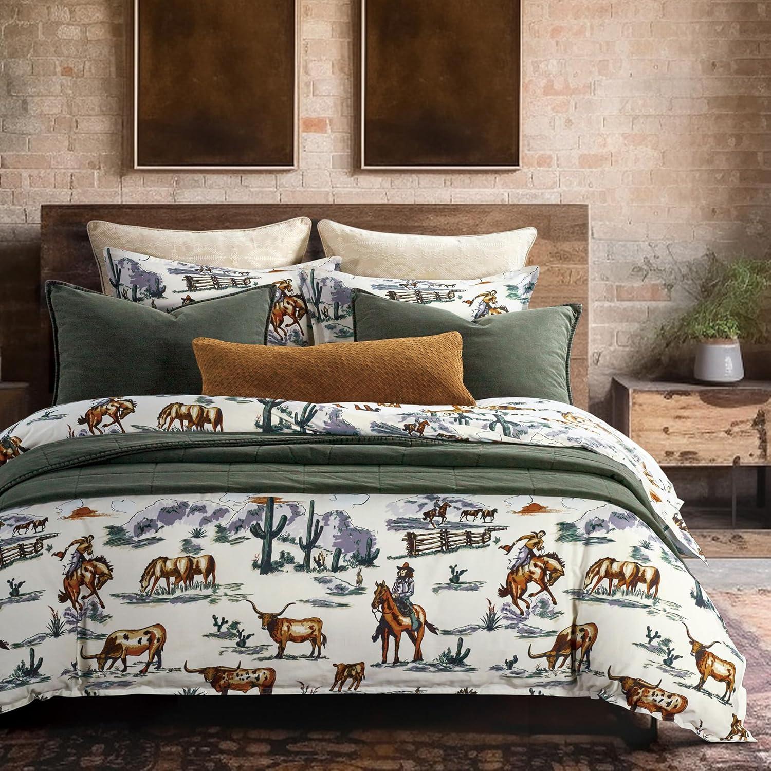 Paseo Road by HiEnd Accents Ranch Life Duffle Bag Animal Print Cotton Western Rustic Duvet Cover Set