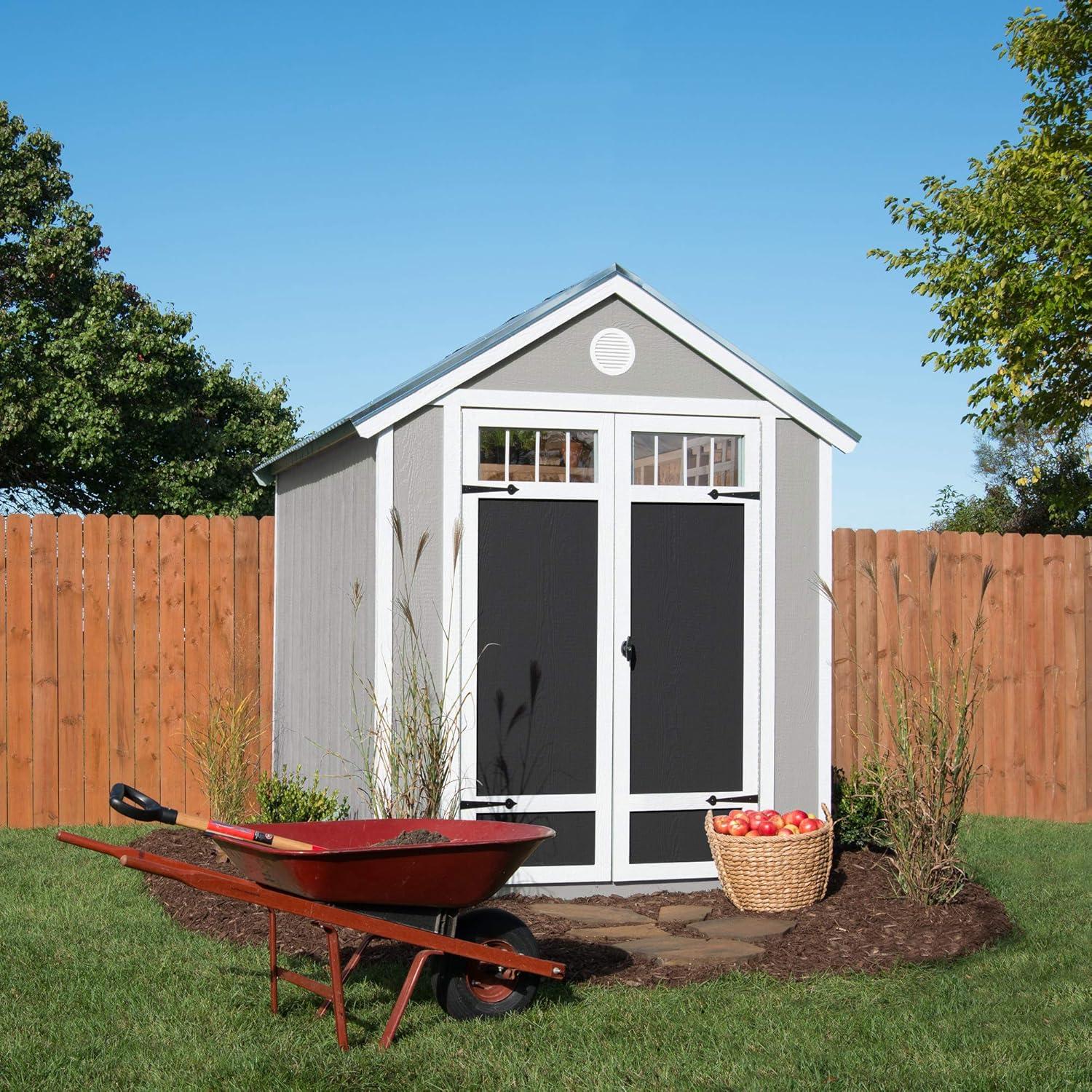 Handy Home Garden 6 ft. W x 8 ft. D Wood Storage Shed with Floor