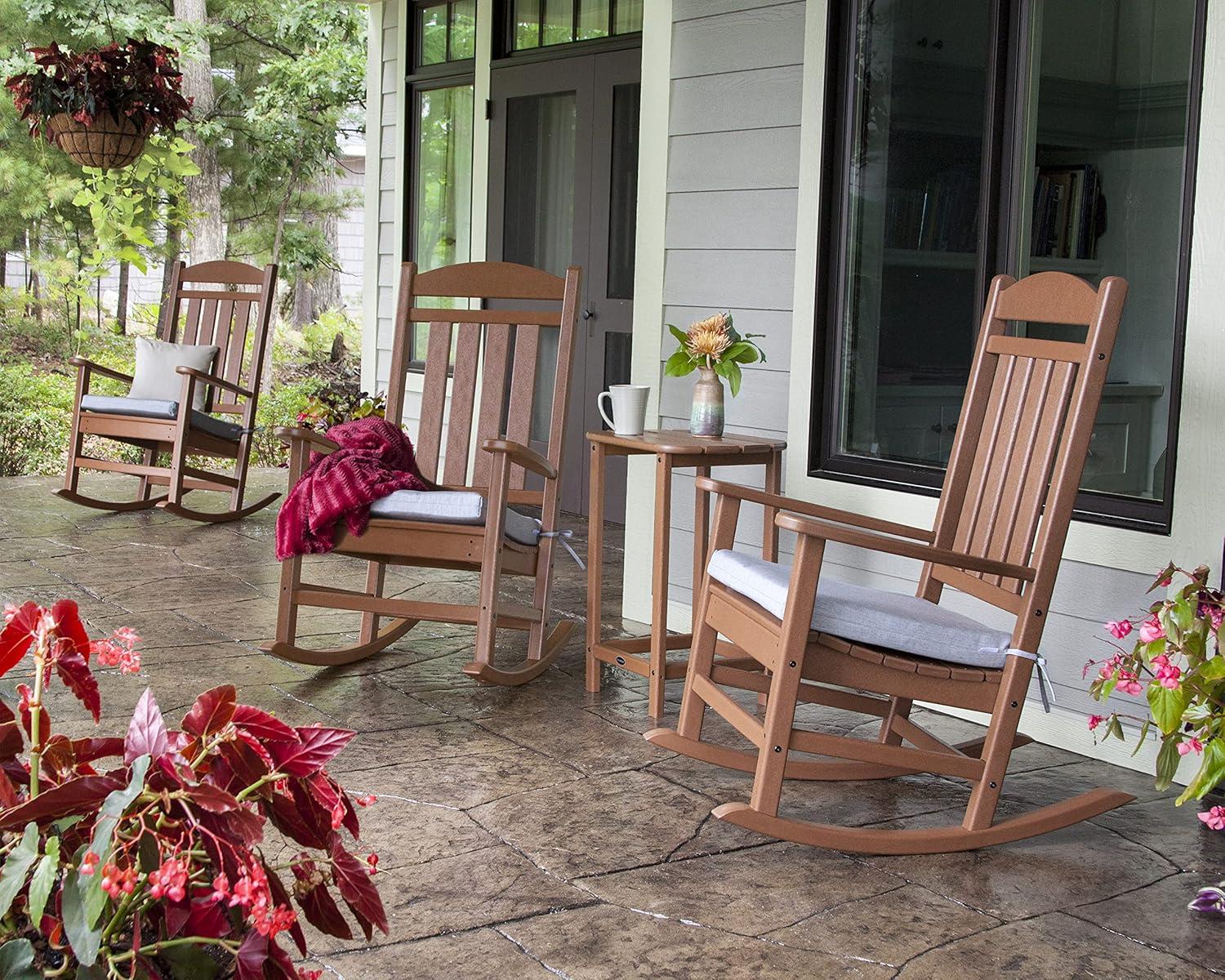 Teak Polywood Presidential Outdoor Rocking Chair with Arms