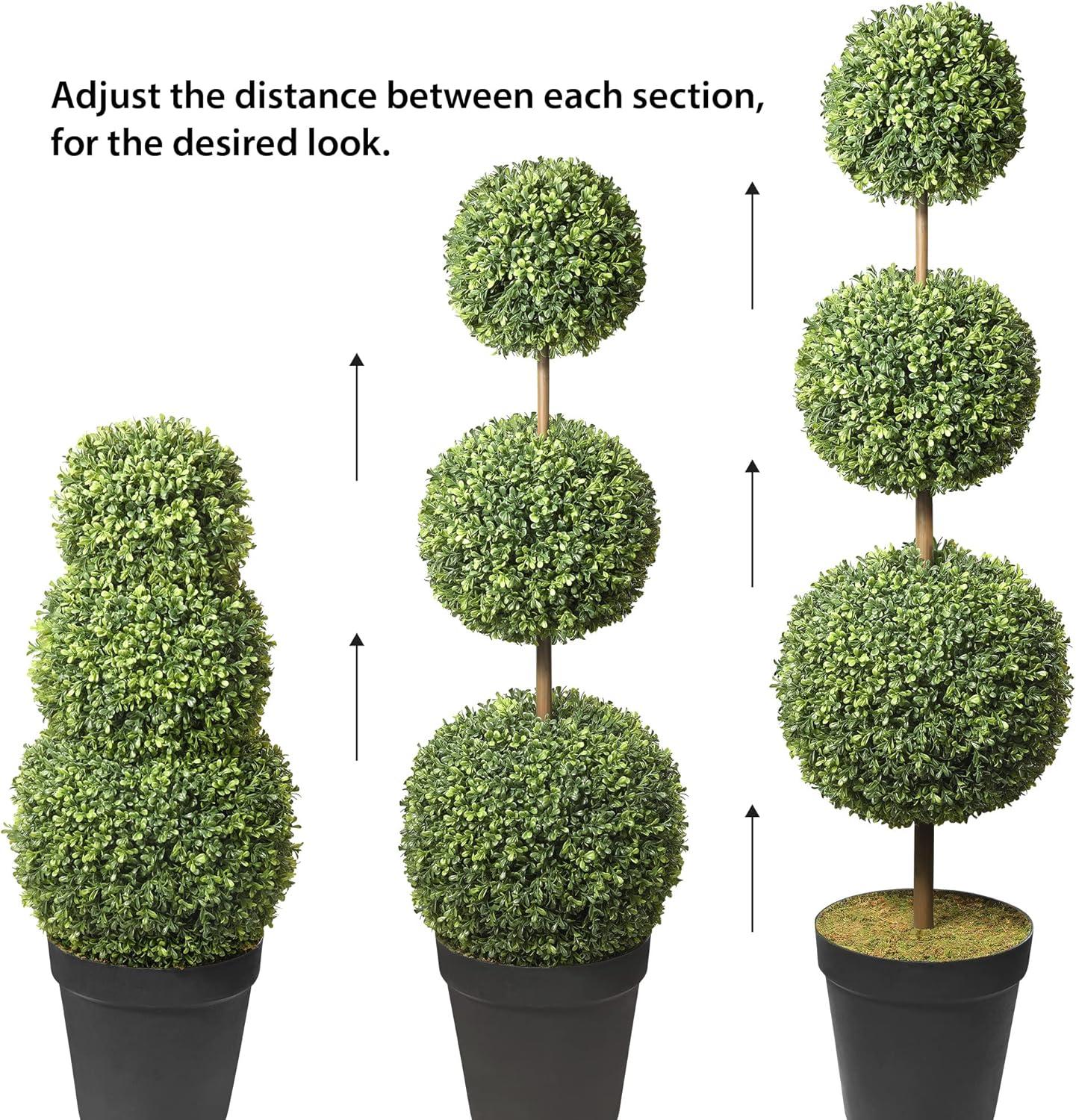 64'' Adjustable Faux Boxwood Topiary in Pot