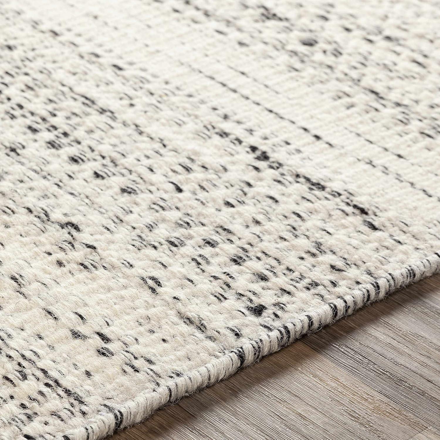 BoutiqueRugs Williford Boho Hand Woven Wool Natural Fiber Area Rug - Farmhouse Neutral Color Carpet for Living Room, Bedroom - Cream, Black - 8'10" x 12' (9x12)