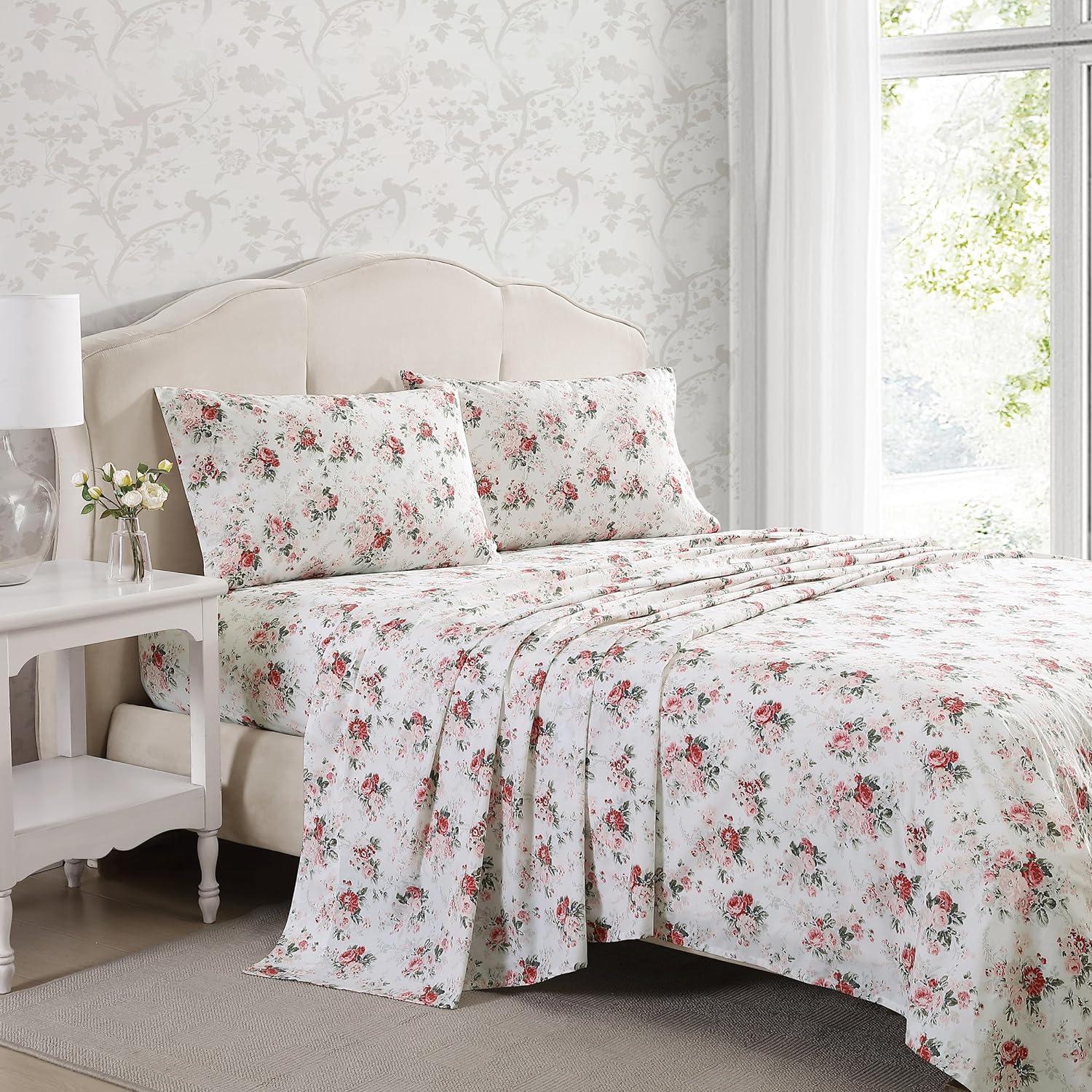 Laura Ashley Printed Cotton Percale Sheet Set