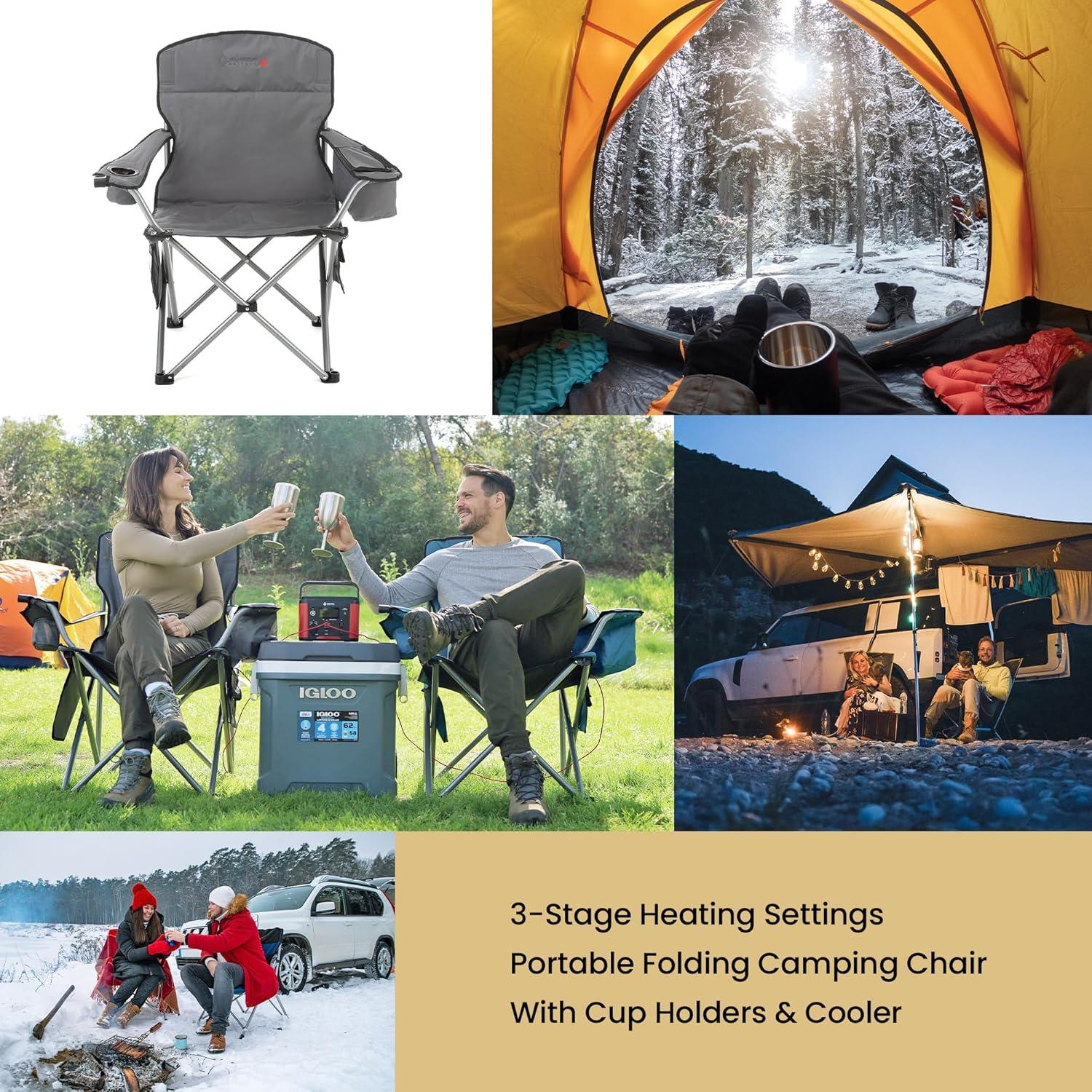 Folding Camping Chair with Cushions
