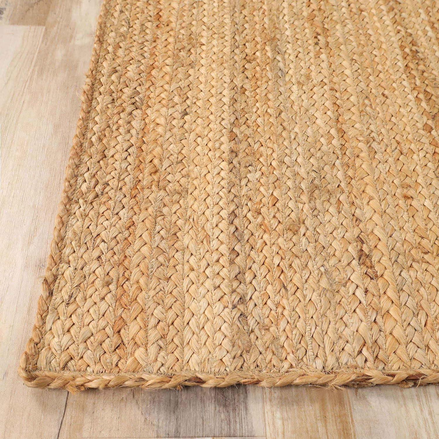 Hand-Woven Natural Jute 8' x 10' Braided Area Rug