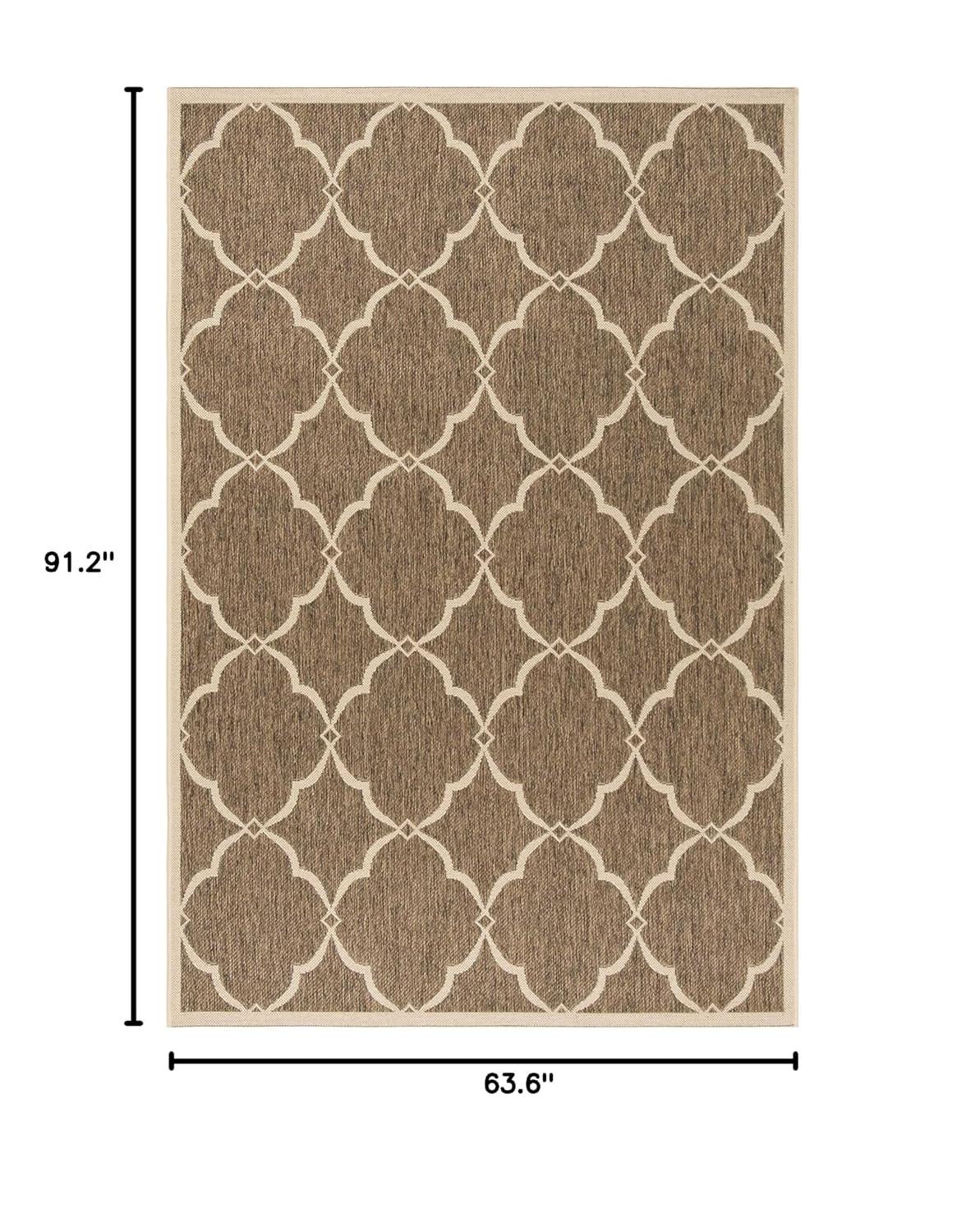 SAFAVIEH Beach House Nick Indoor/Outdoor Area Rug Aqua/Cream, 5'3" x 7'6"