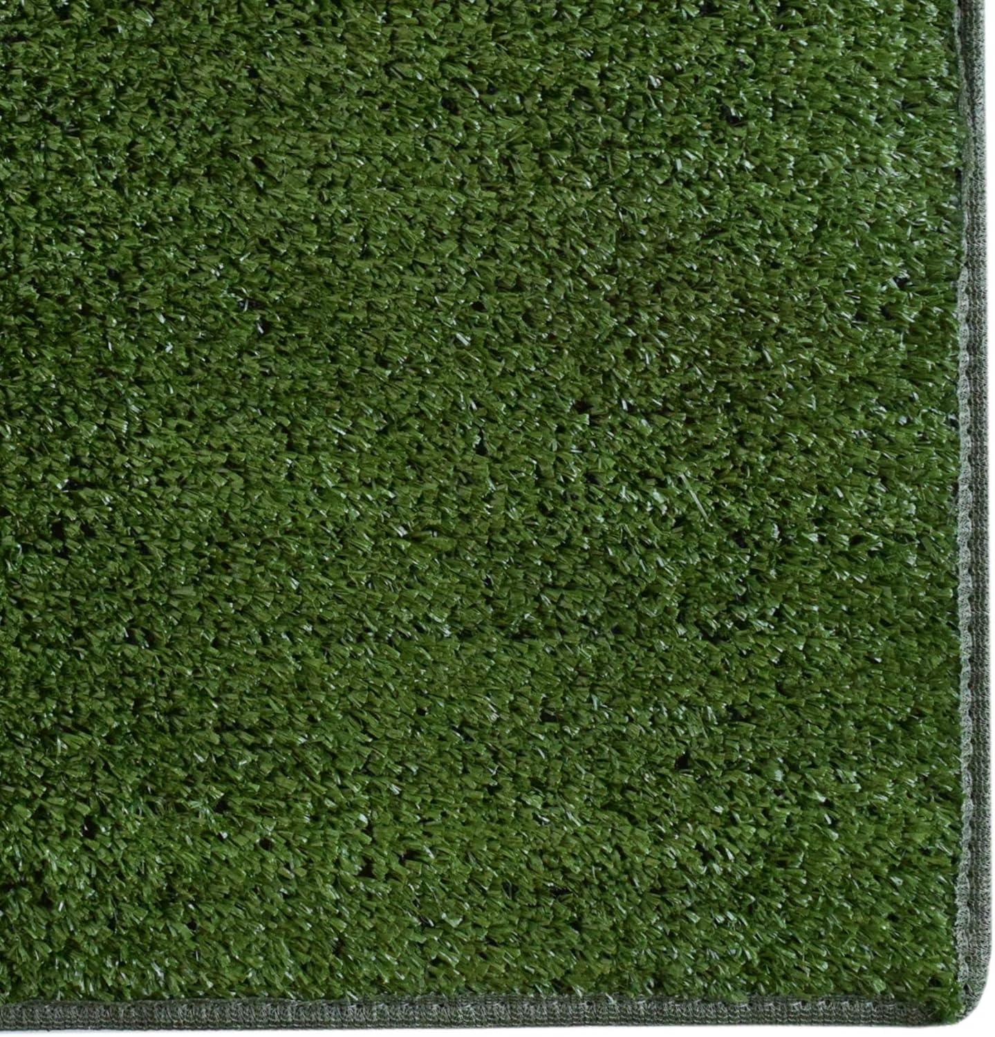 iCustomRug Synthetic Grass Rug – 4x10ft Lawn Green Turf Carpet for Patios, Yards, Boats, Camping – Indoor/Outdoor Use
