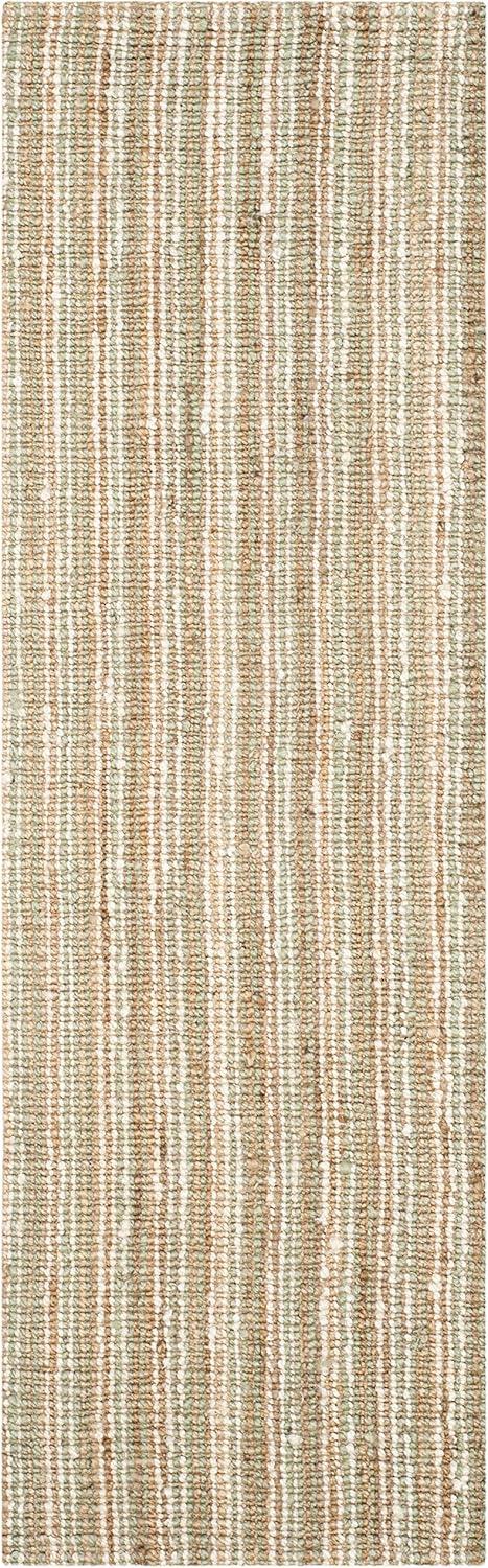 SAFAVIEH Natural Fiber Levi Braided Runner Rug, Sage/Natural, 2'6" x 8'