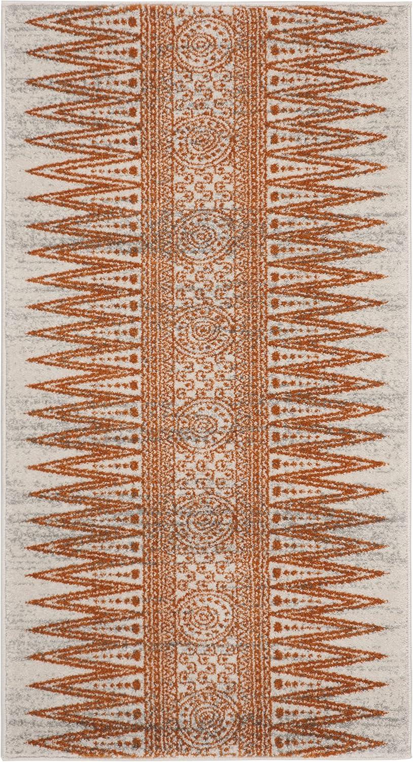 Evoke EVK226 Power Loomed Accent Rug Ivory / Orange 2'-2" X 4' - Safavieh.