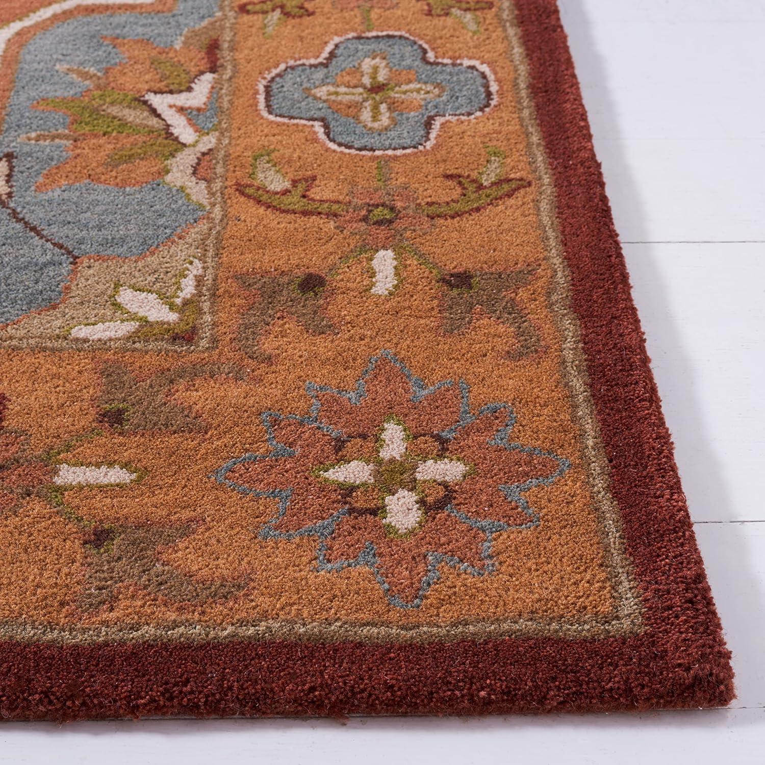 SAFAVIEH Heritage Cearra Bordered Area Rug, Rust, 6' x 9'