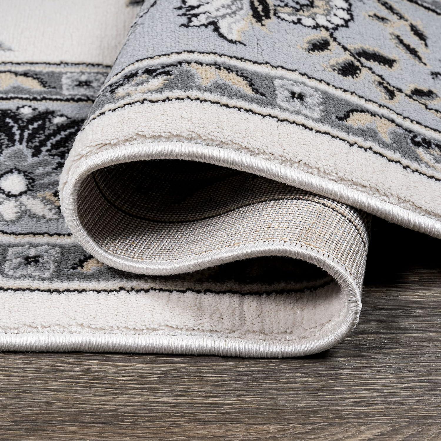 5'x 8' Cherie French Cottage Area Rug, Cream/Light Gray - JONATHAN Y