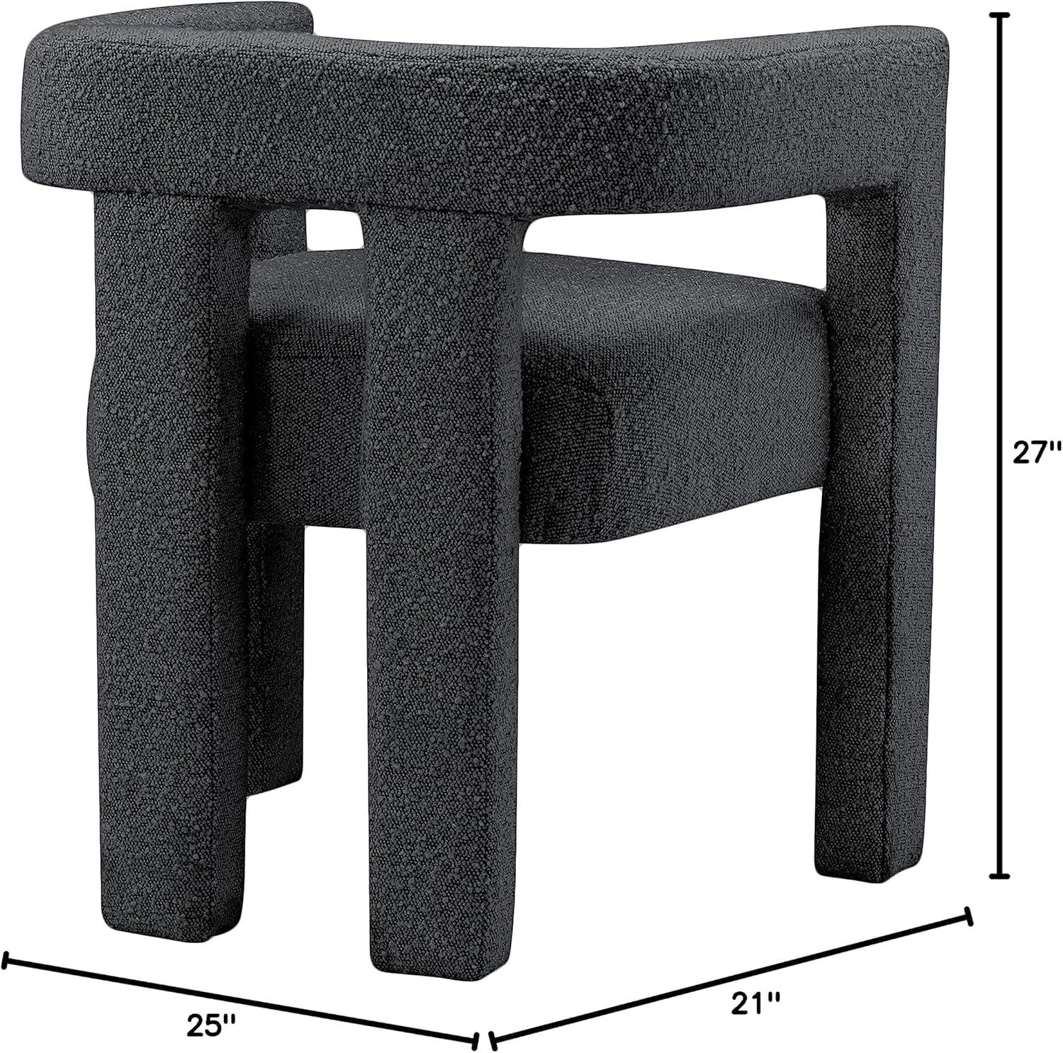 Meridian Furniture Athena Black Boucle Fabric Accent/Dining Chair