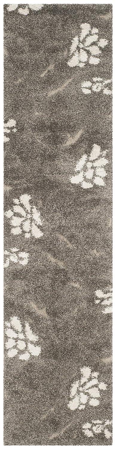 Florida Shag SG464 Power Loomed Indoor Runner Rug - Smoke/Beige - 2'3"x15' - Safavieh