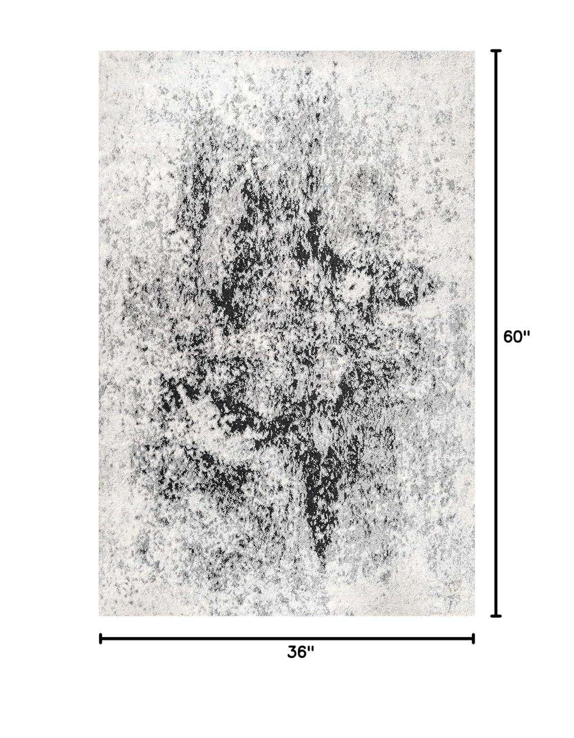 3'x5' Dune Modern Abstract Area Rug, Cream/Gray - JONATHAN Y