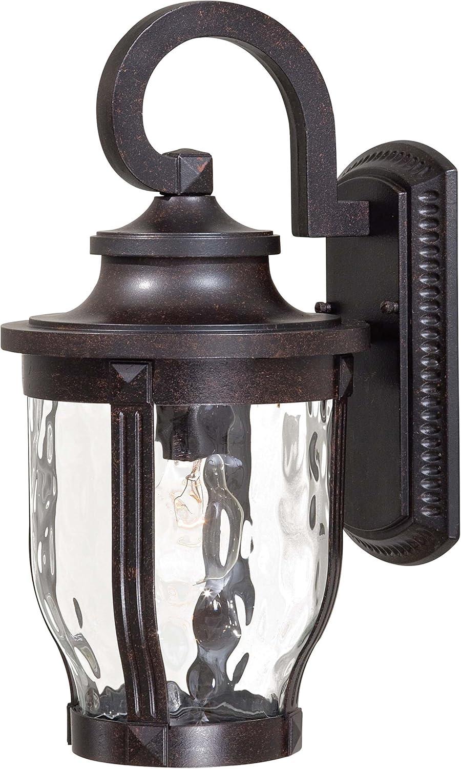 Minka Lavery Rustic Outdoor Wall Light Fixture Corona Bronze 16 1/4" Clear Hammered Glass for Post Exterior Deck Porch Yard Patio