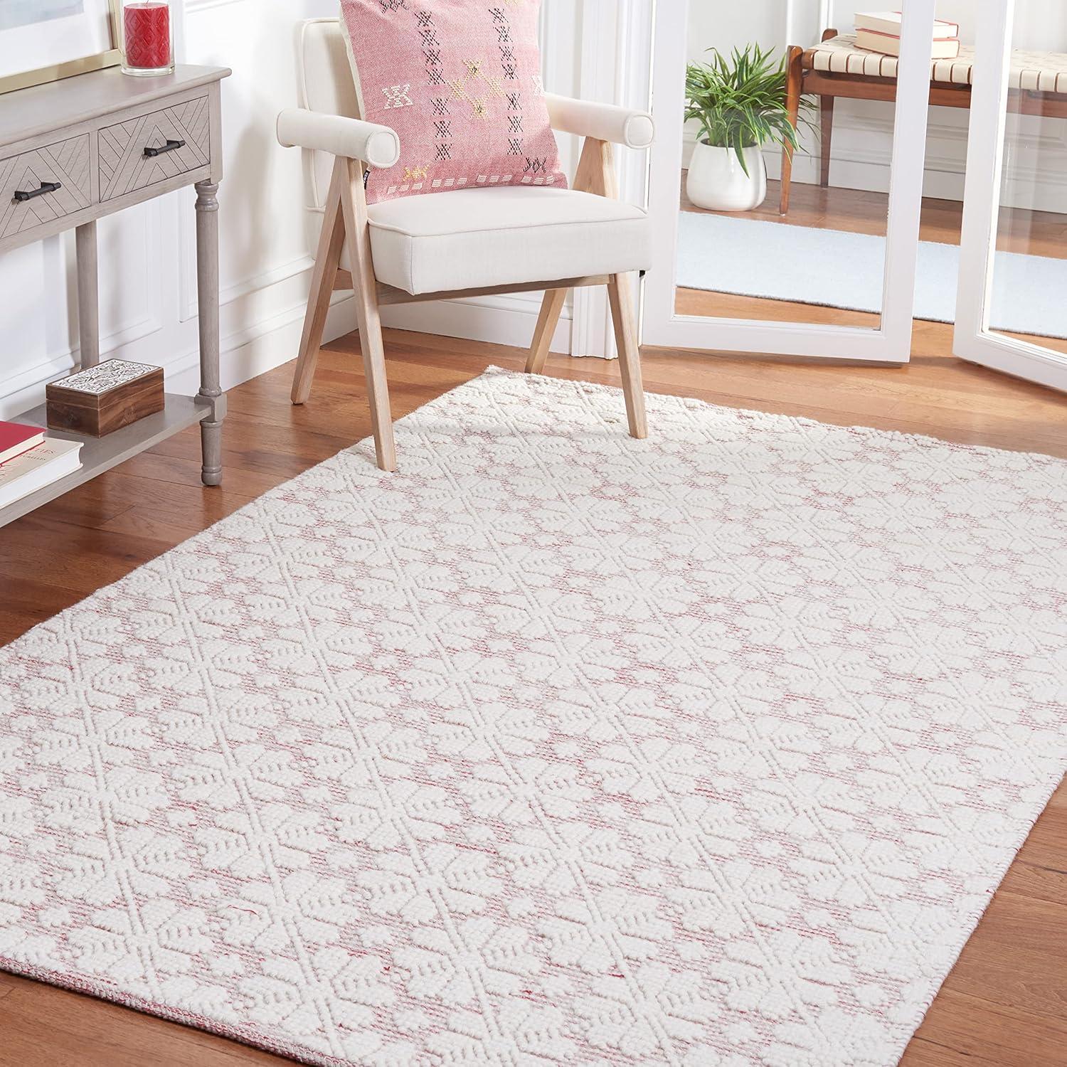 Vermont VRM303 Hand Woven Area Rug - Ivory/Red - 4'x6' - Safavieh.