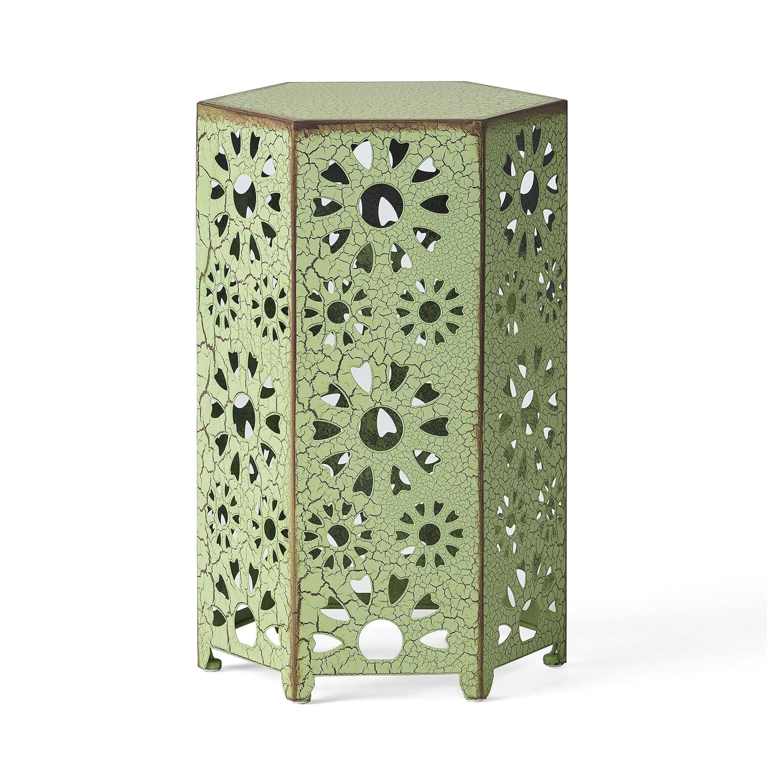 Eliana 14" Sunburst Outdoor Patio Iron Side Table: Weather-Resistant, Hexagon - Christopher Knight Home