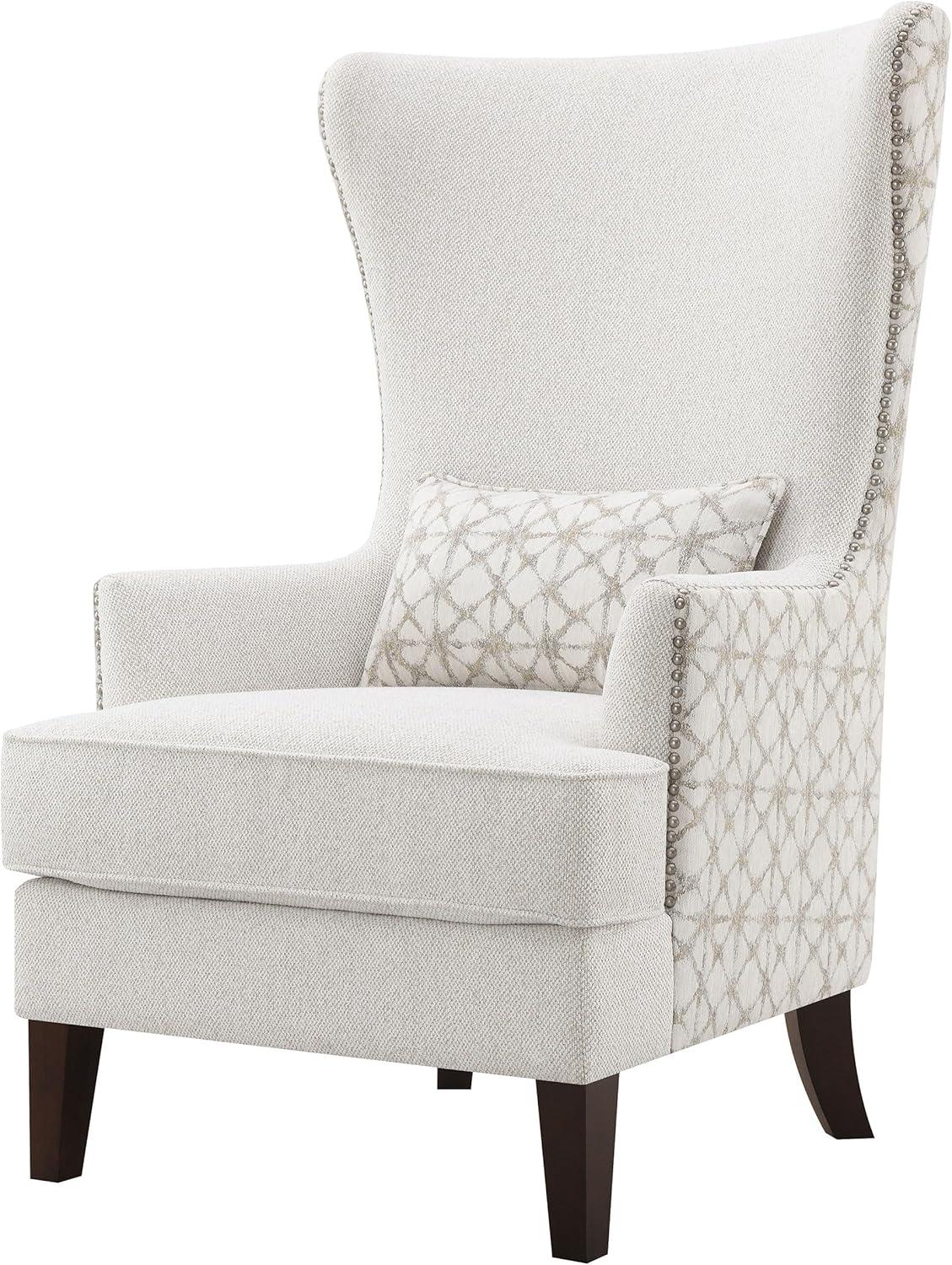 Coaster Pippin Upholstered Fabric Accent Chair with Wingback in Latte