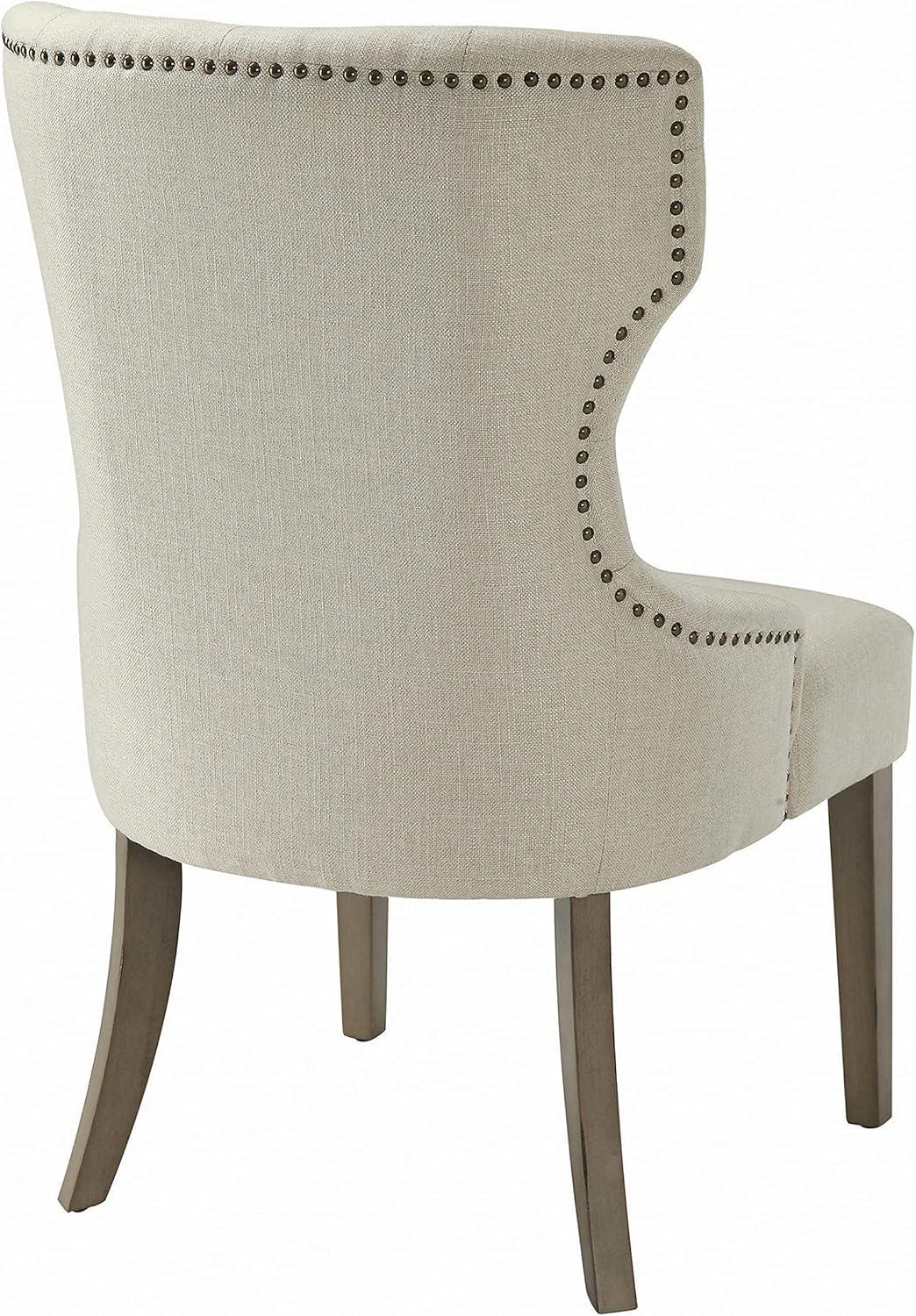 Coaster Traditional Tufted Upholstered Fabric Dining Chair in Beige