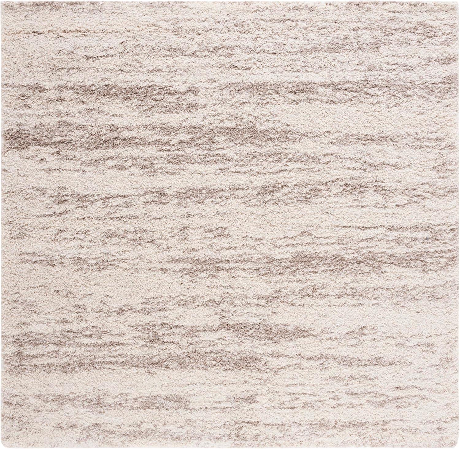 SAFAVIEH Hudson Jack Abstract Shag Area Rug, Ivory/Beige, 3' x 3' Square