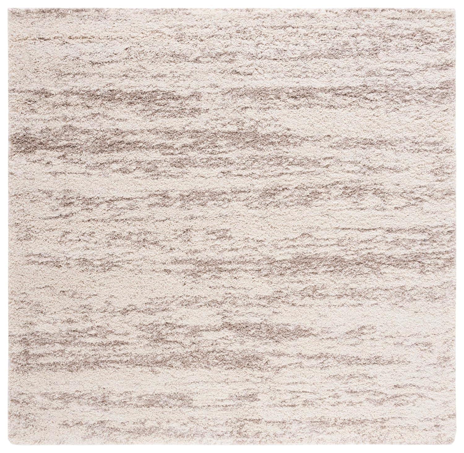 SAFAVIEH Hudson Jack Abstract Shag Area Rug, Ivory/Beige, 3' x 3' Square