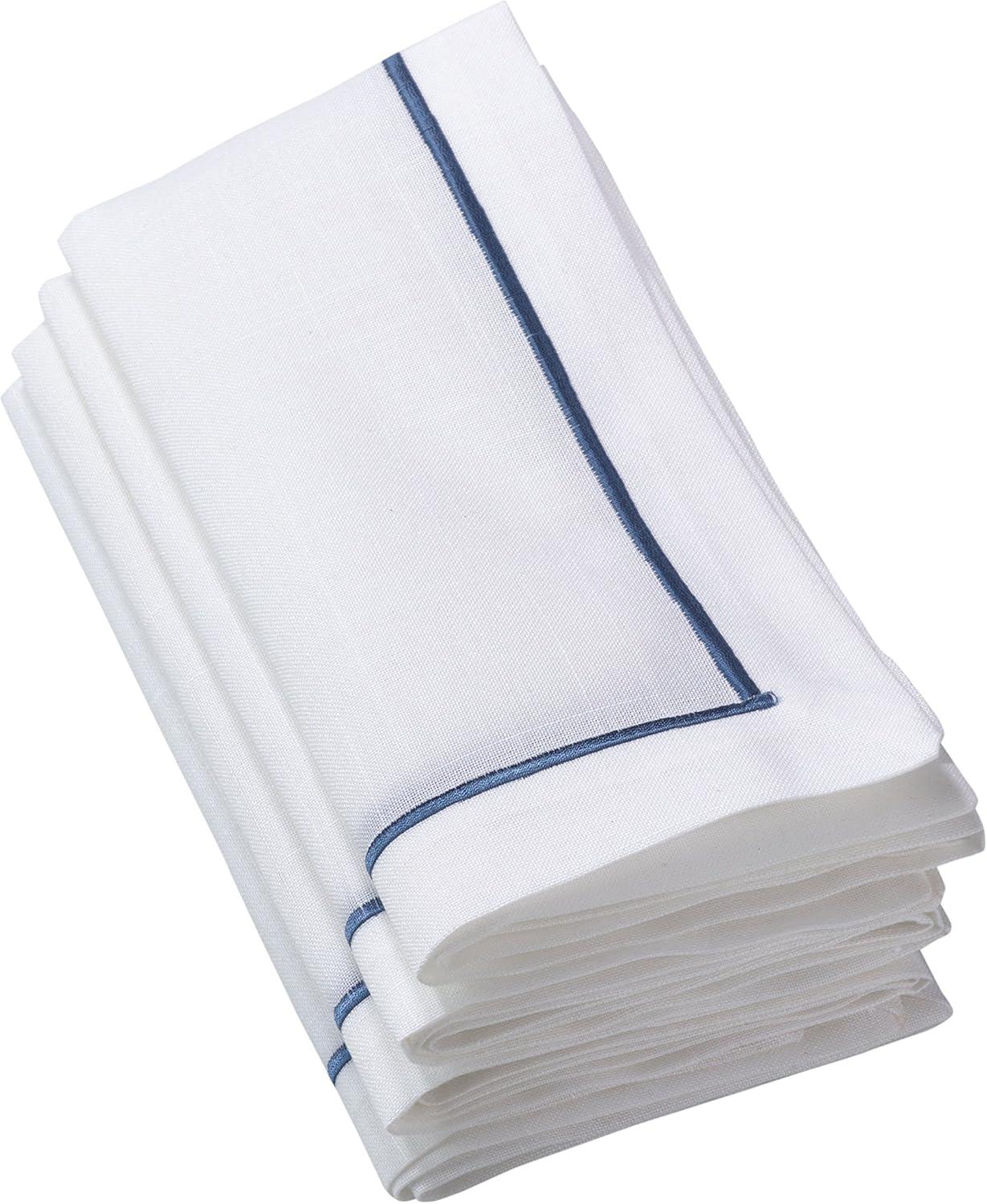 Sapphire Embroidered Line Design Cotton Napkin Set of 4