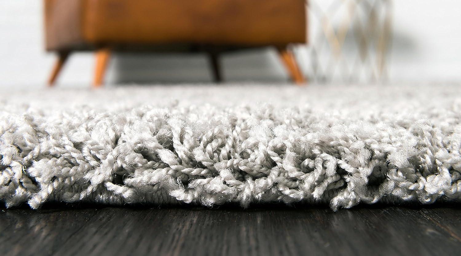 Unique Loom 2' 7 x 10' 0 Solid Shag Cloud Gray Area Rug