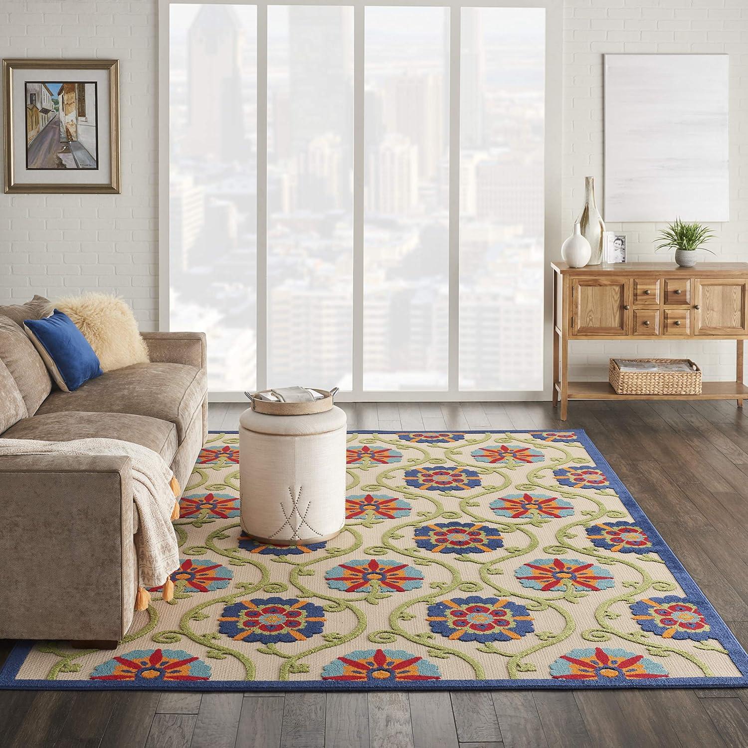 Nourison Aloha Contemporary Floral Outdoor Area Rug